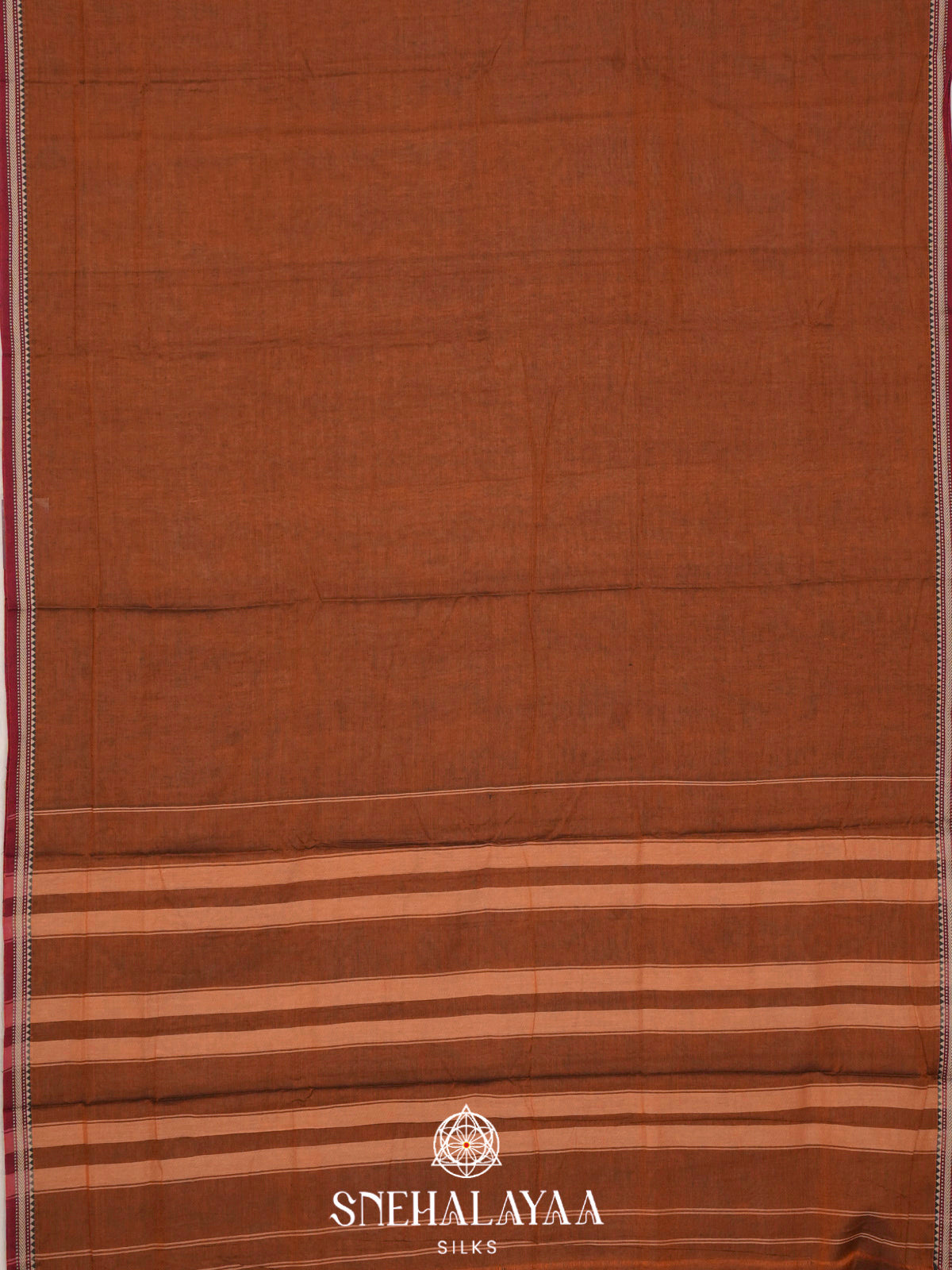 Cinnamon Brown Narayanpet Cotton Saree
