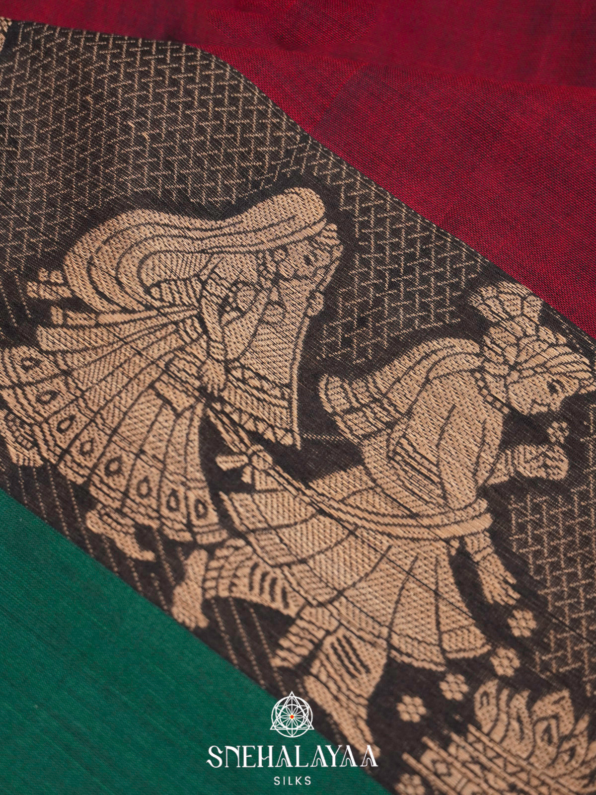 Maroon Narayanpet Cotton Saree