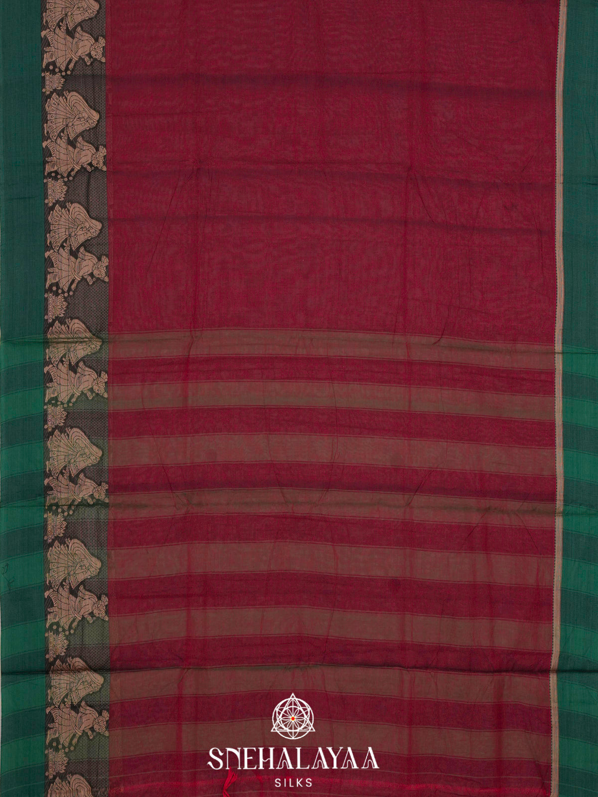 Maroon Narayanpet Cotton Saree