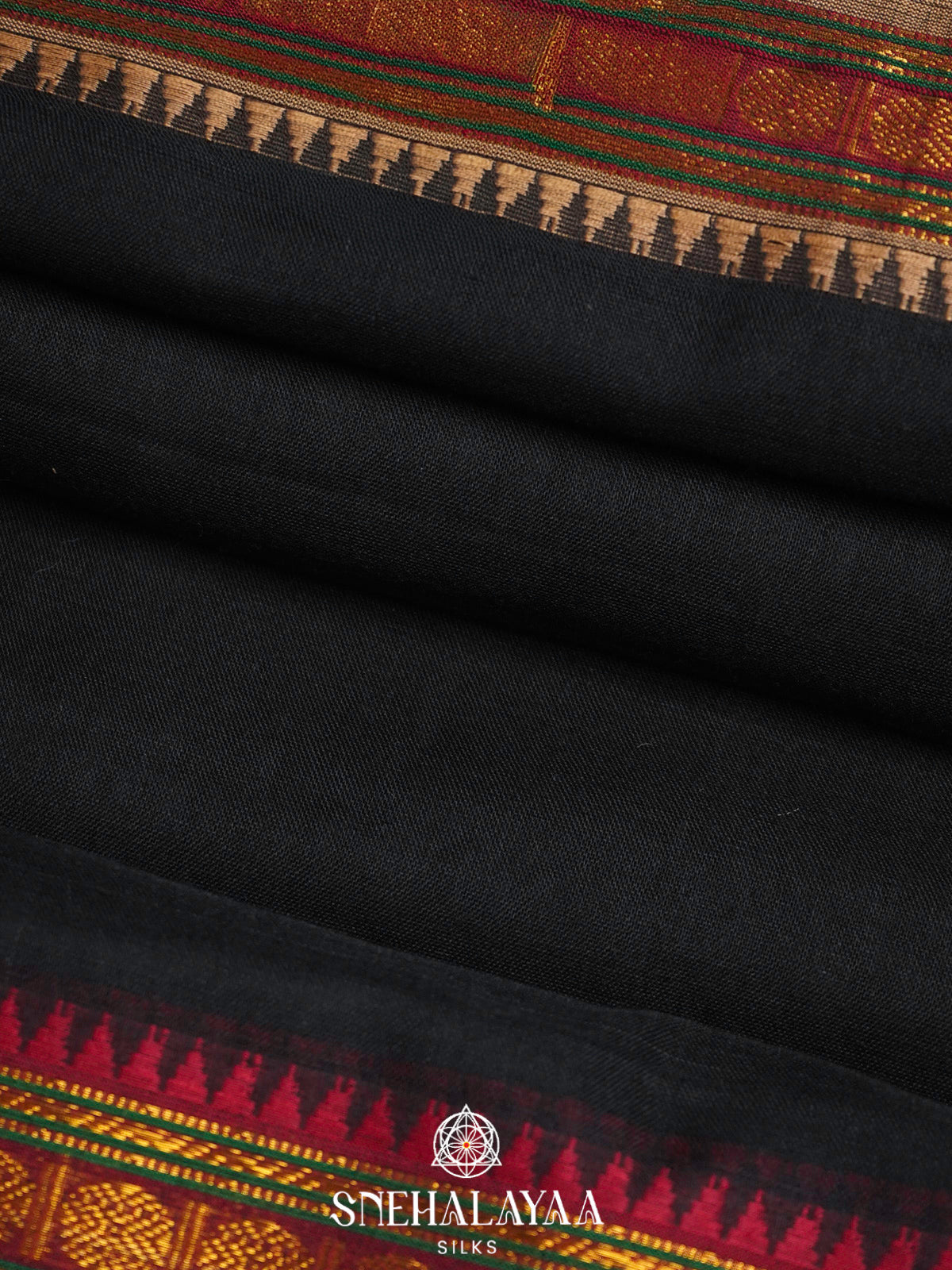 Black Narayanpet Cotton Saree