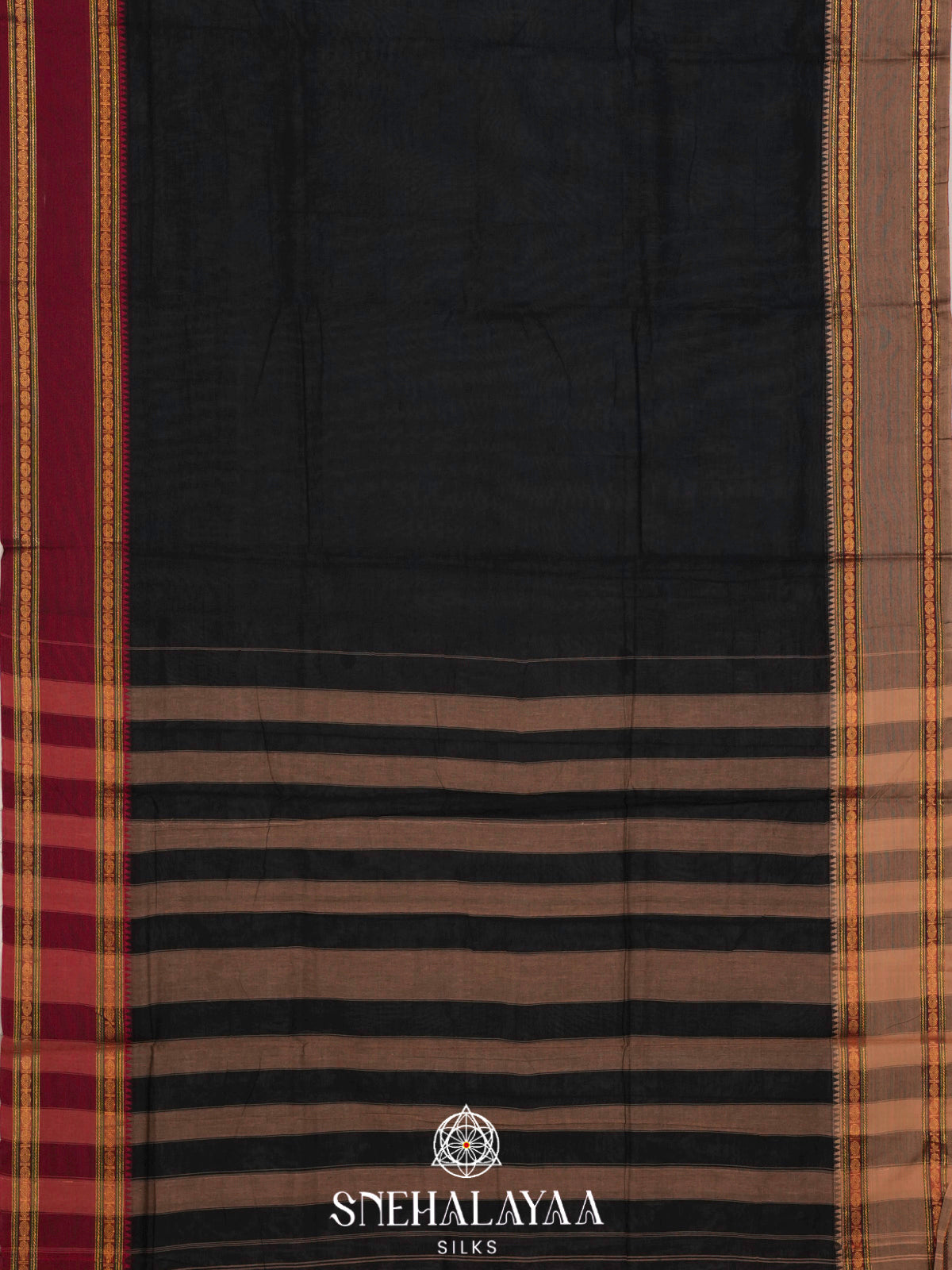 Black Narayanpet Cotton Saree