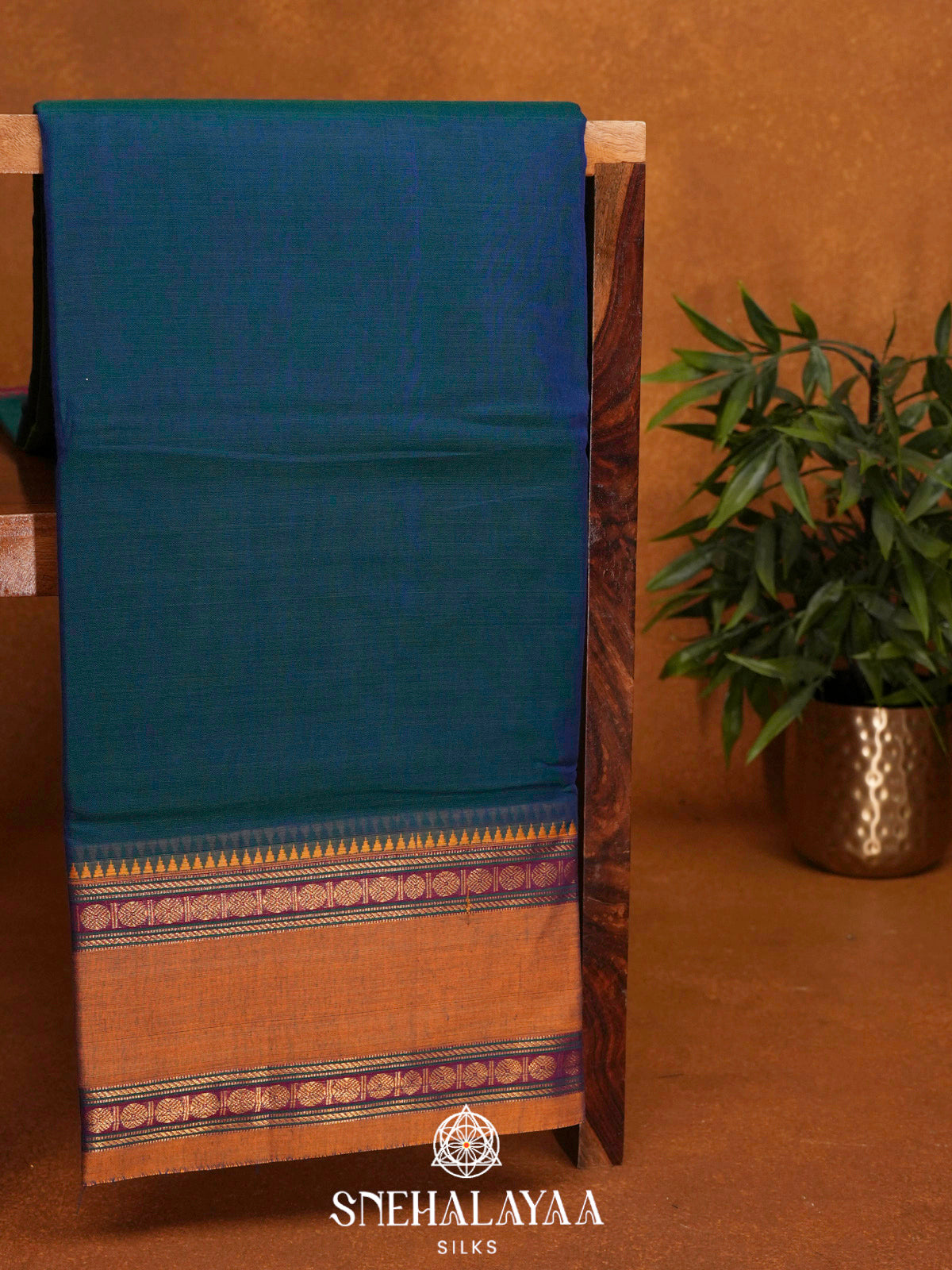 Peacock Blue Narayanpet Cotton Saree