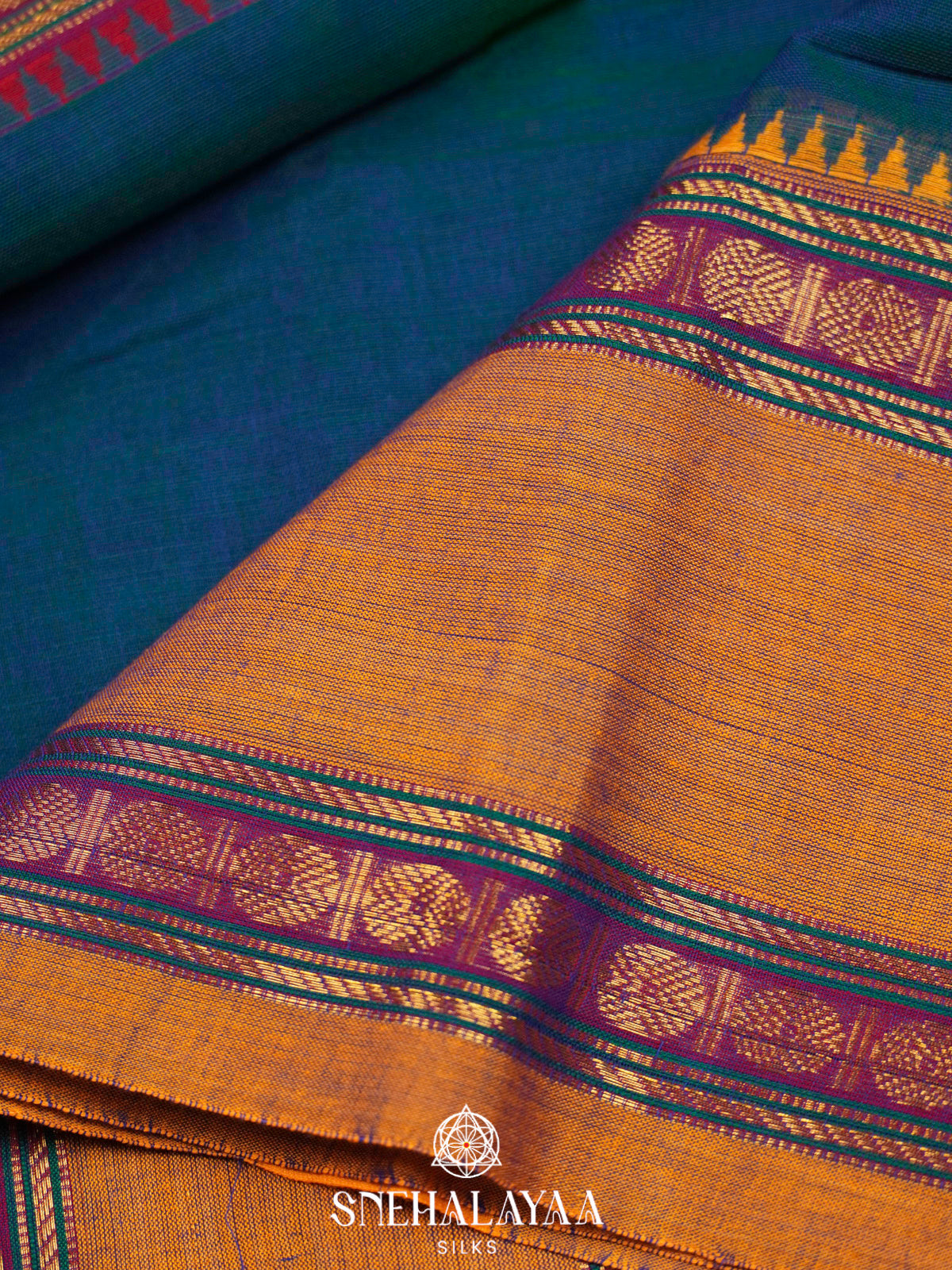 Peacock Blue Narayanpet Cotton Saree