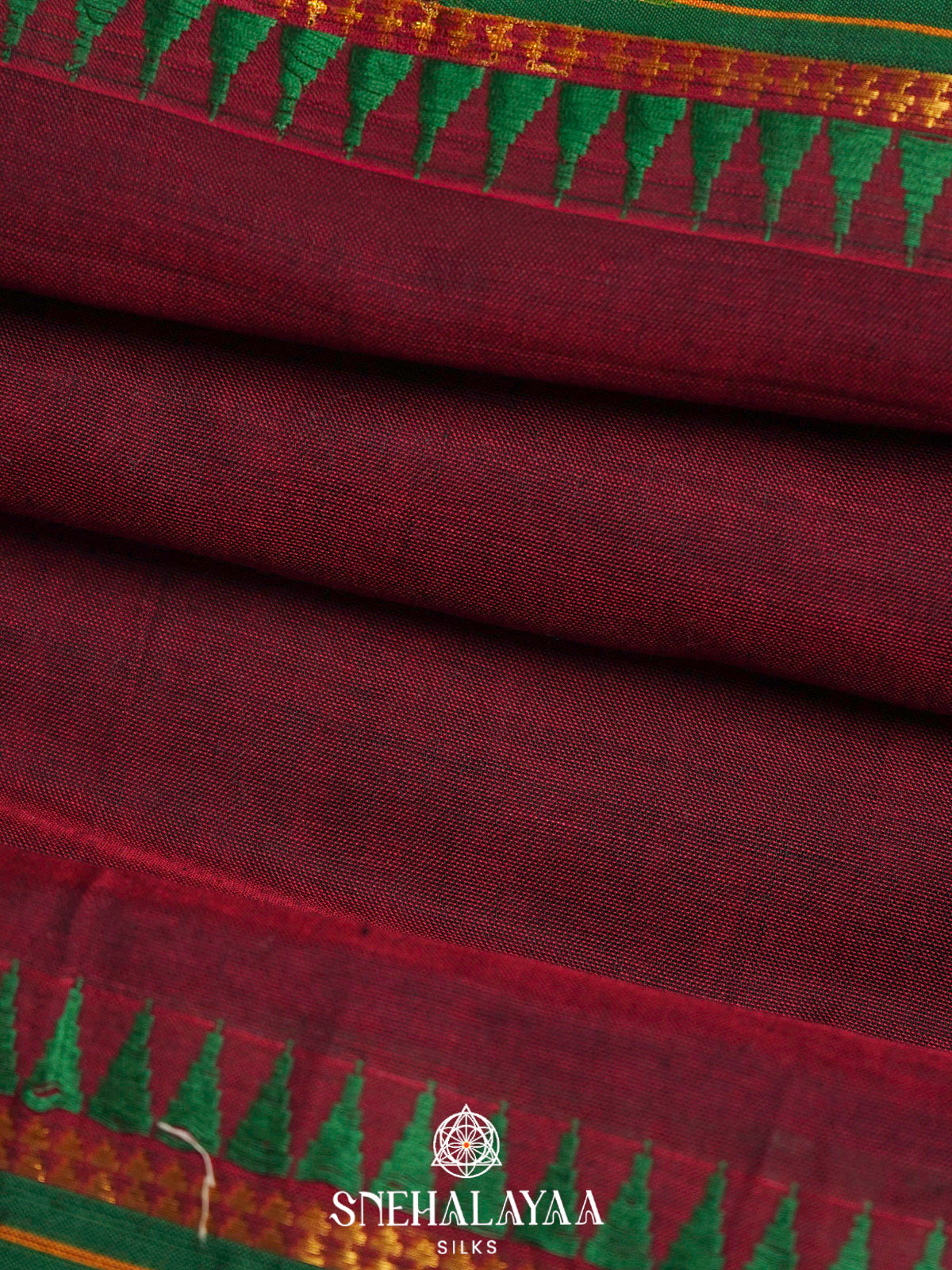Maroon Narayanpet Cotton Saree