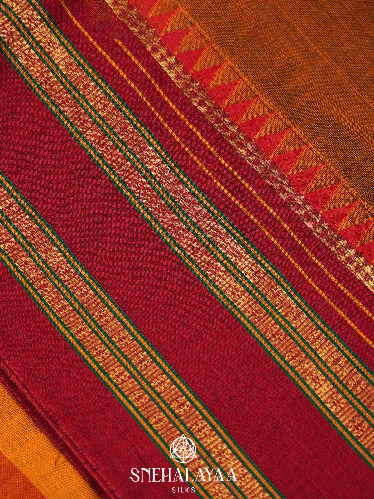 Copper Brown Narayanpet Cotton Saree