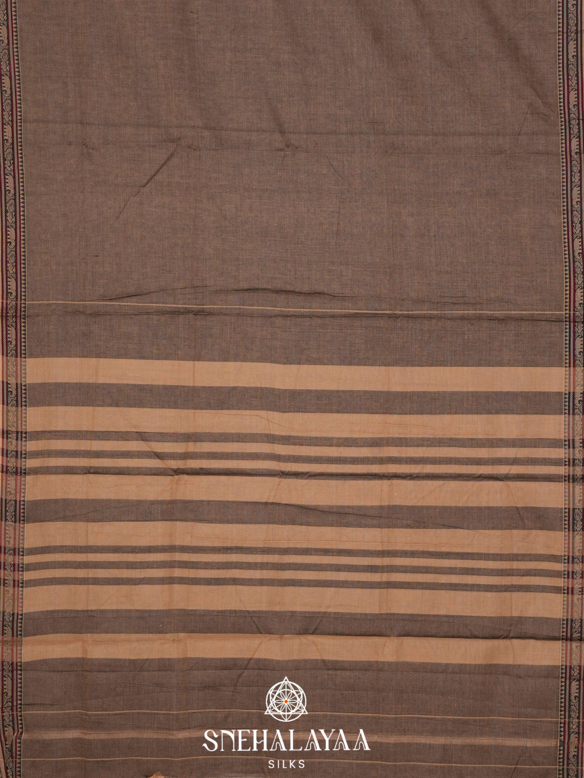 Taupe Brown Narayanpet Cotton Saree