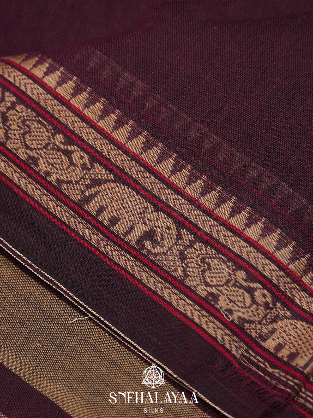 Aubergine Narayanpet Cotton Saree