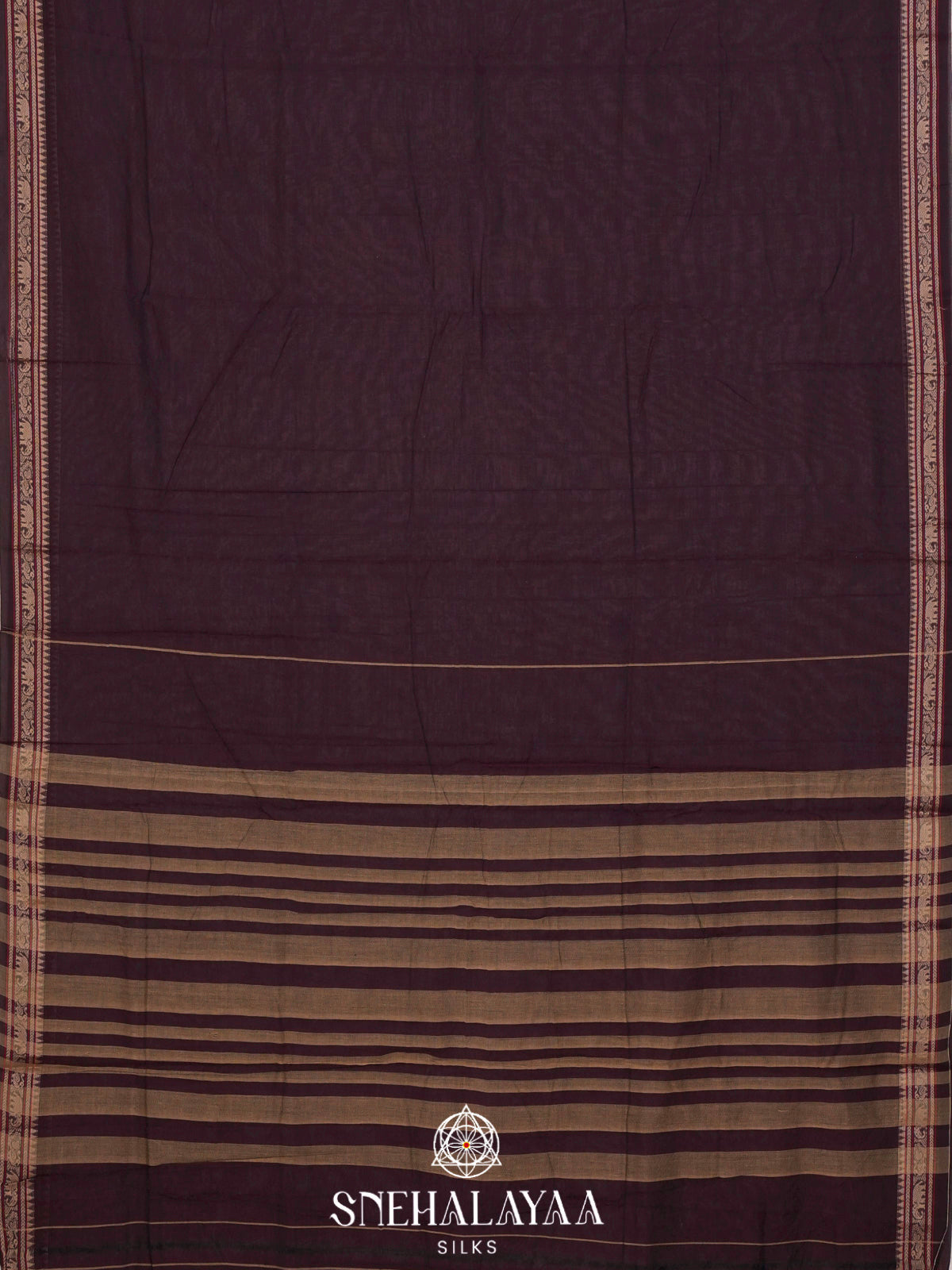 Aubergine Narayanpet Cotton Saree