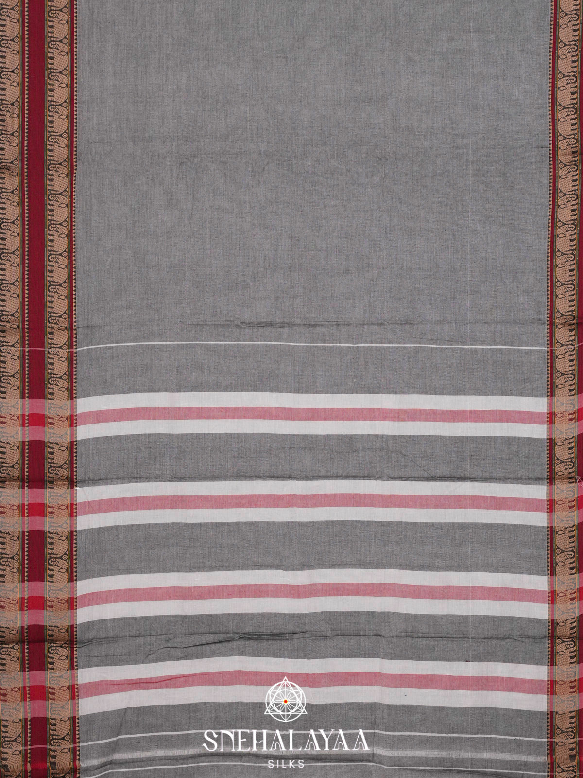 Grey Narayanpet Cotton Saree