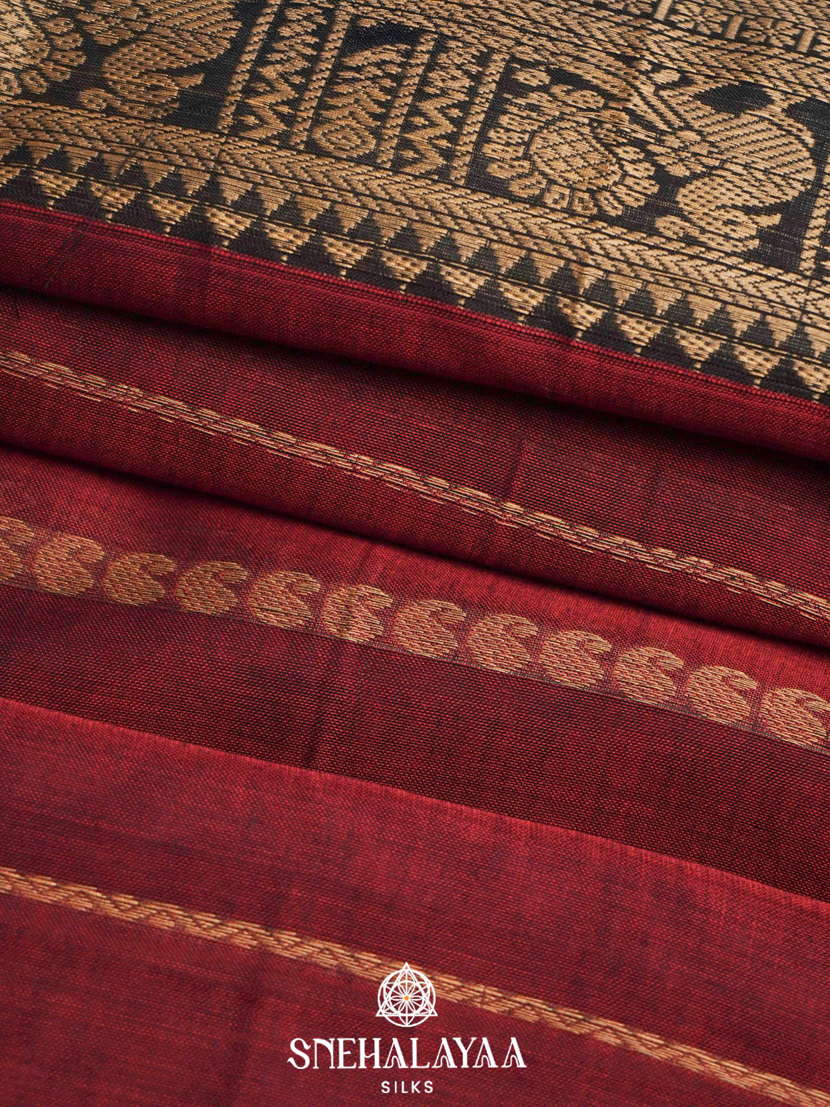 Maroon Narayanpet Cotton Saree