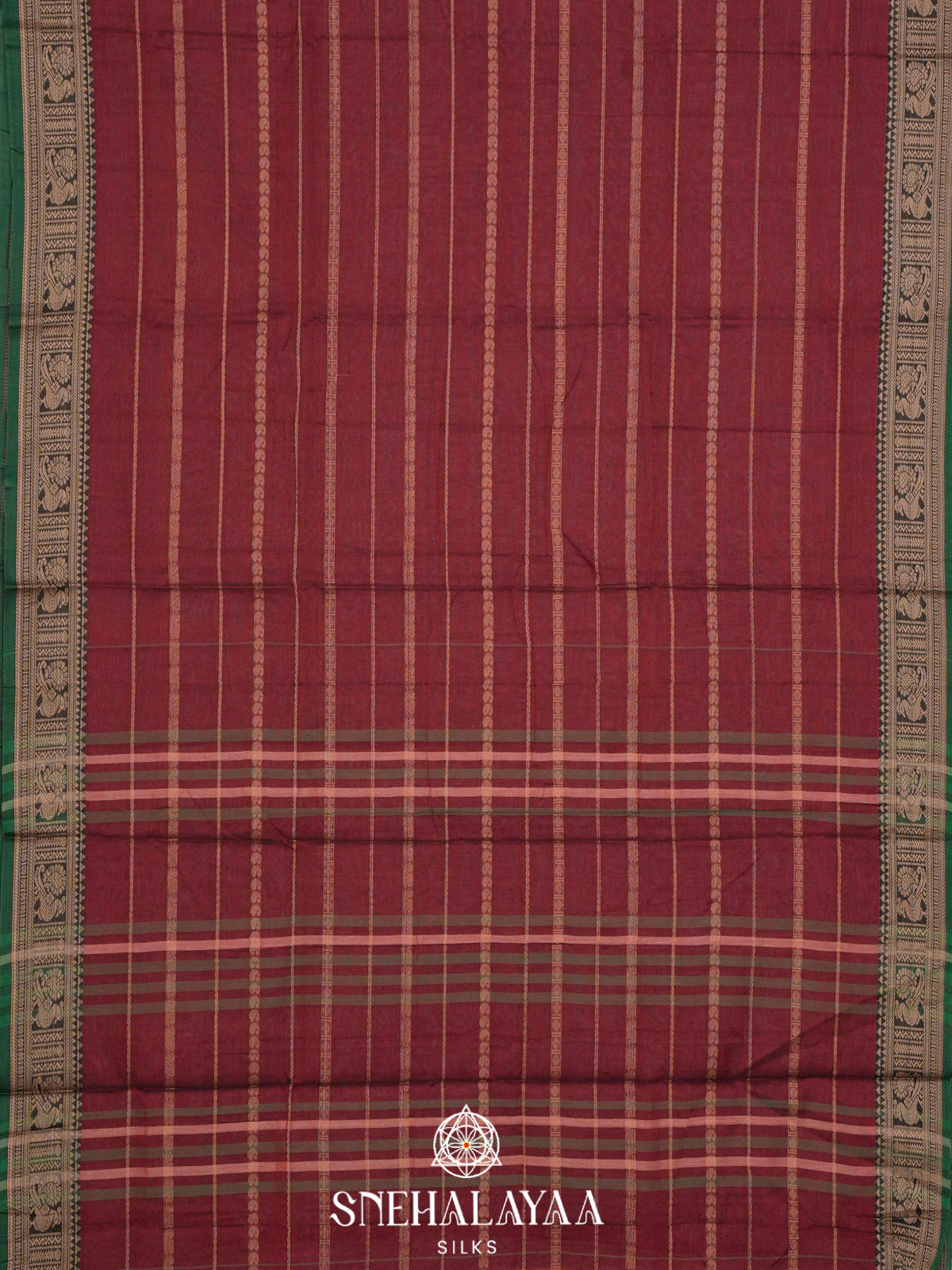 Maroon Narayanpet Cotton Saree