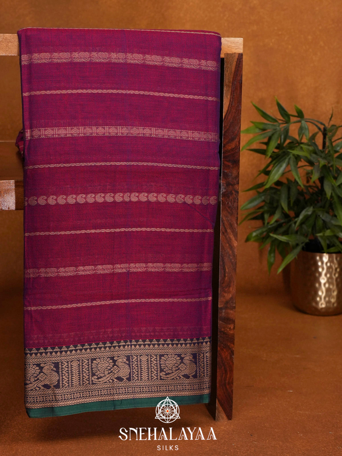 Magenta Narayanpet Cotton Saree