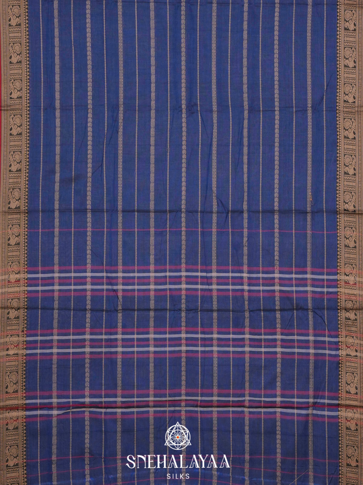 Blue Narayanpet Cotton Saree