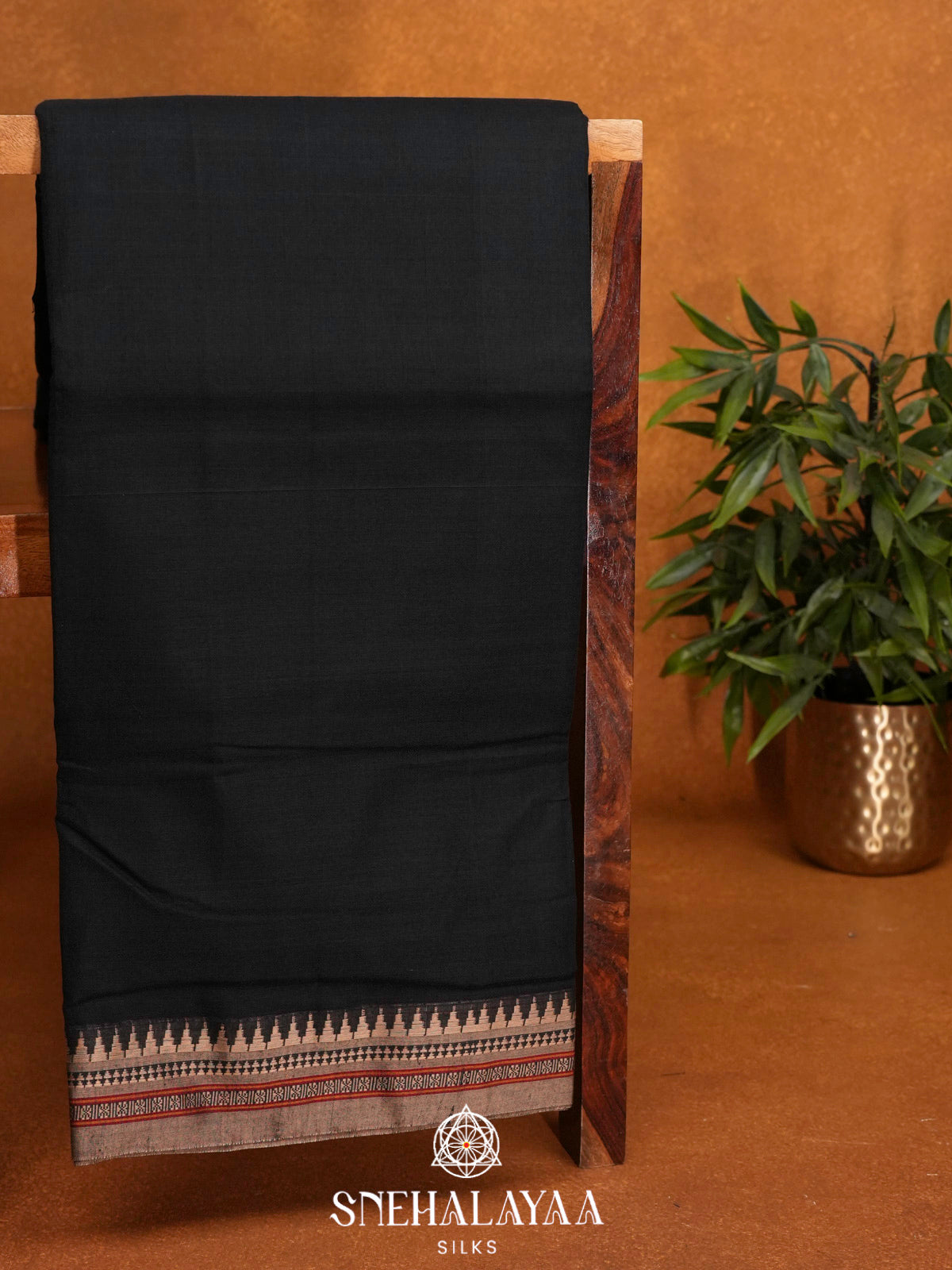 Black Narayanpet Cotton Saree