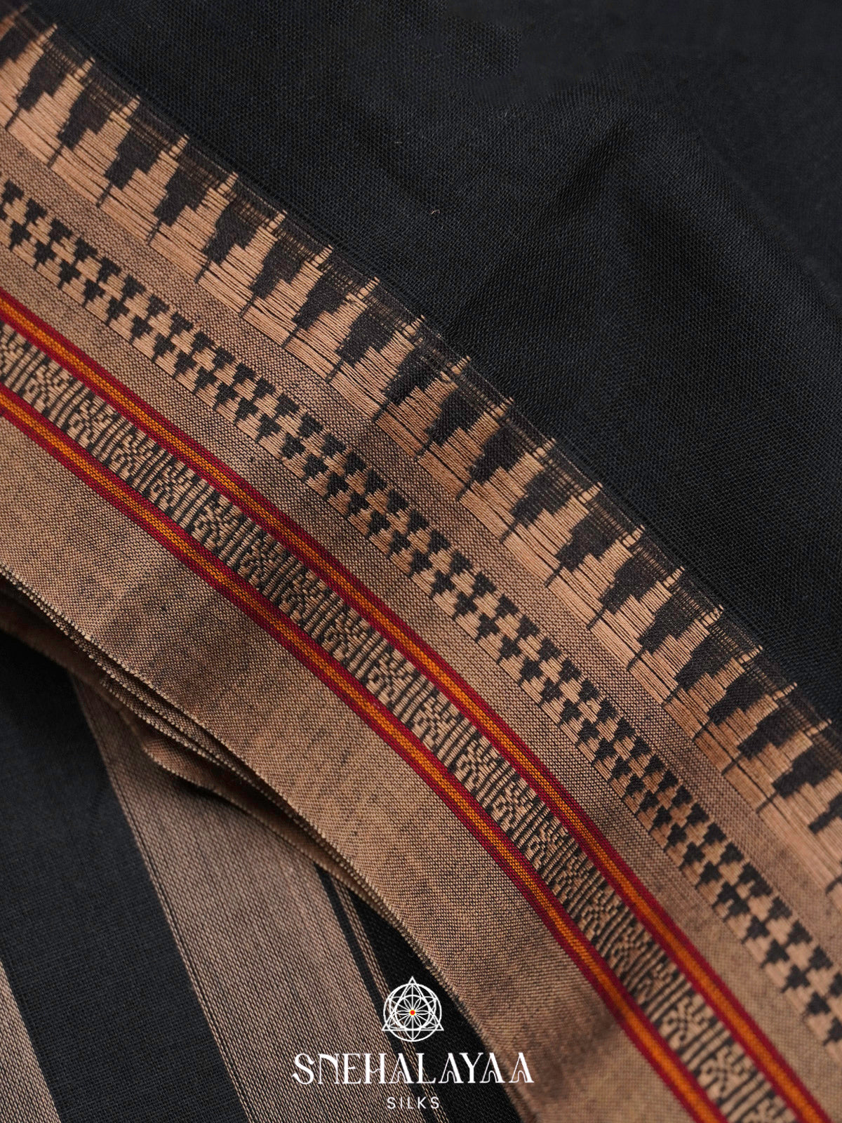 Black Narayanpet Cotton Saree