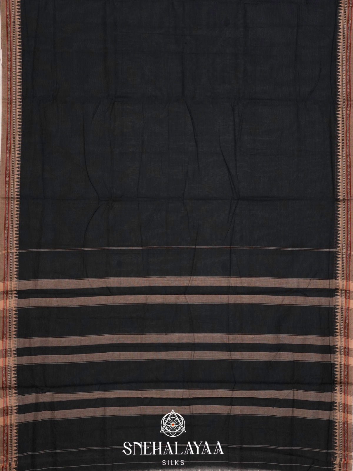 Black Narayanpet Cotton Saree