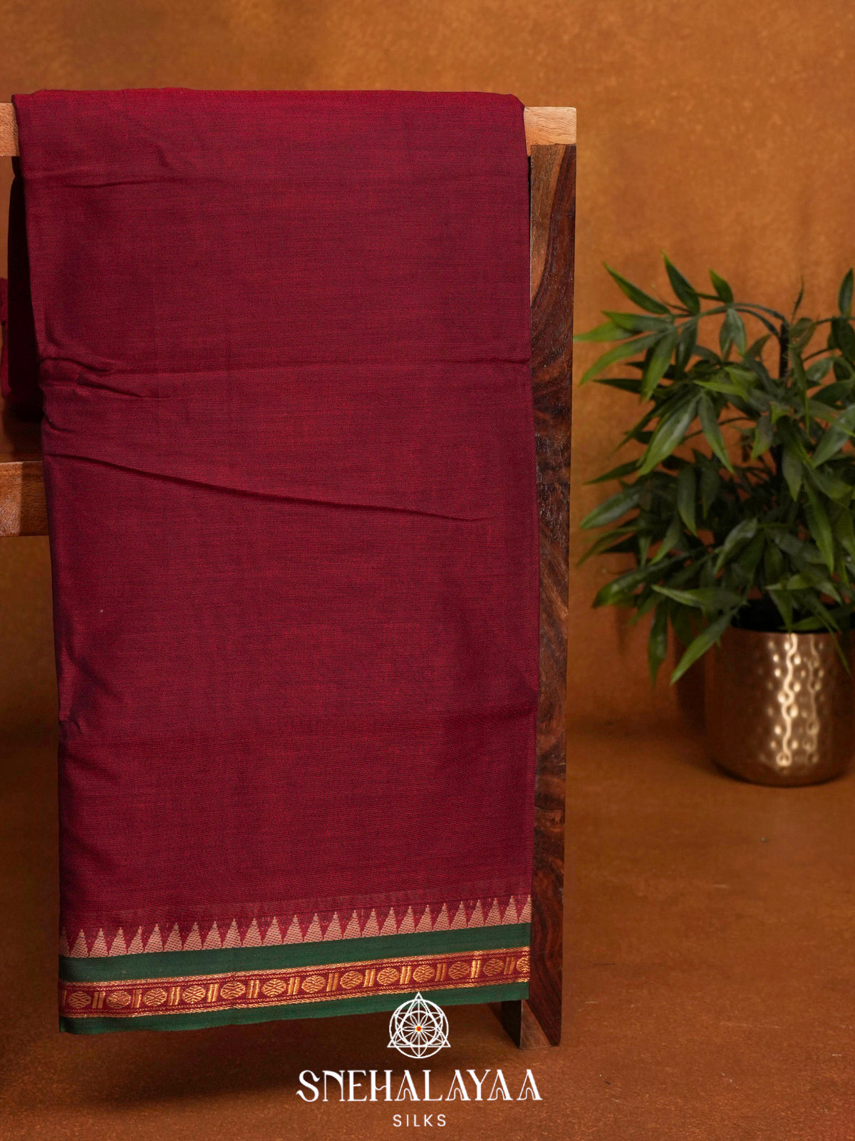 Maroon Narayanpet Cotton Saree