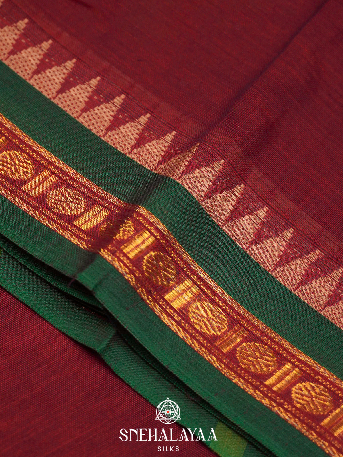 Maroon Narayanpet Cotton Saree