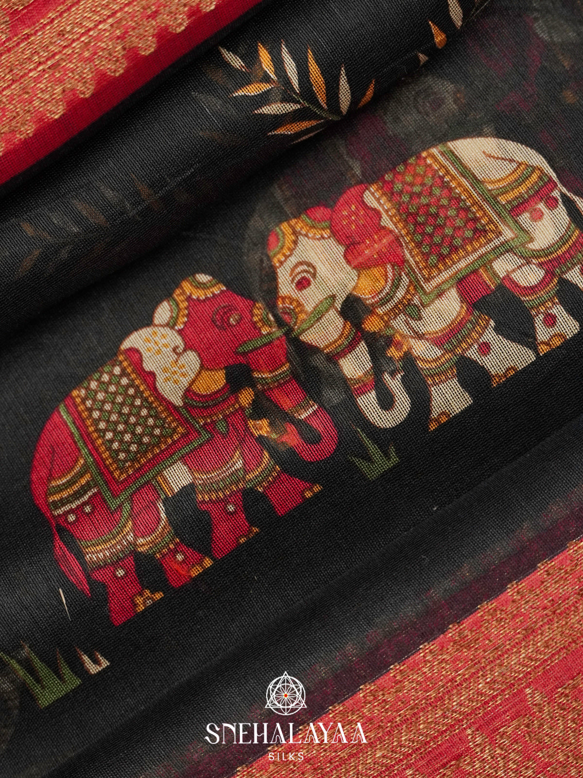 Black Chanderi Saree with Rich Zari Border