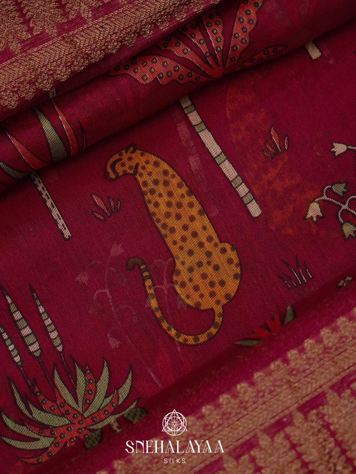 Wine Chanderi Saree with Rich Zari Border