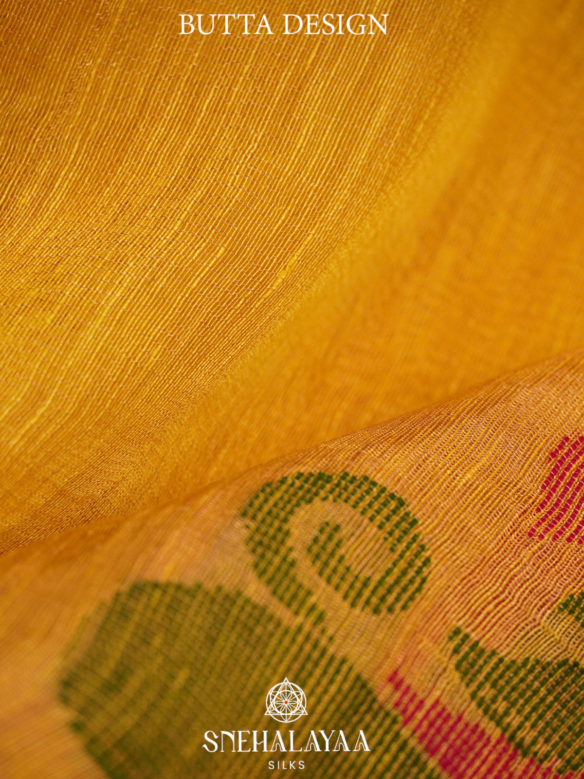 Mango Yellow Linen Saree