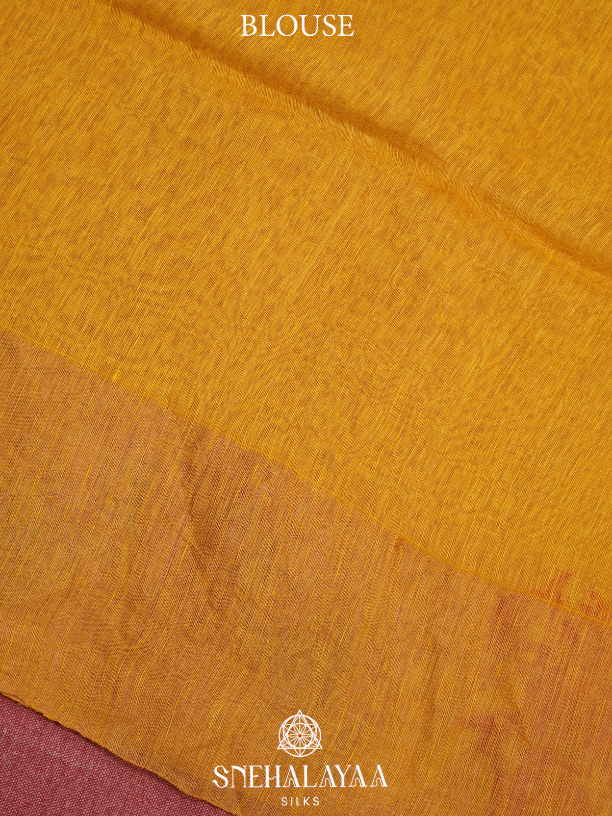 Mango Yellow Linen Saree
