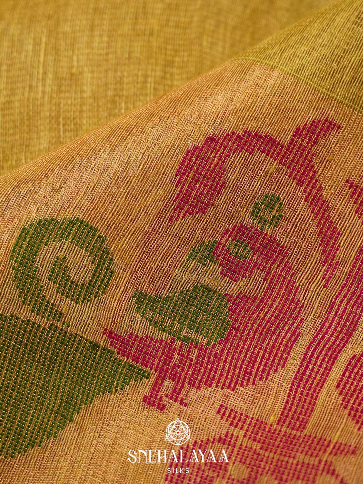 Mustard Yellow Linen Saree