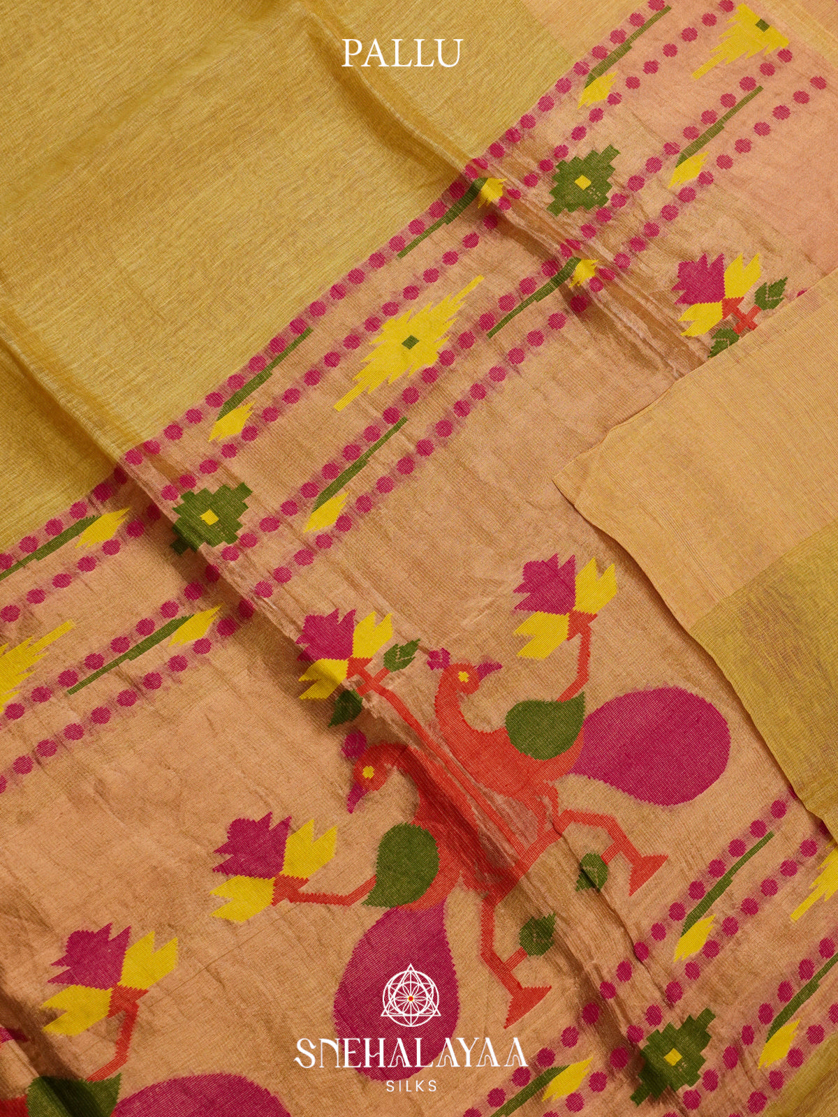 Mustard Yellow Linen Saree