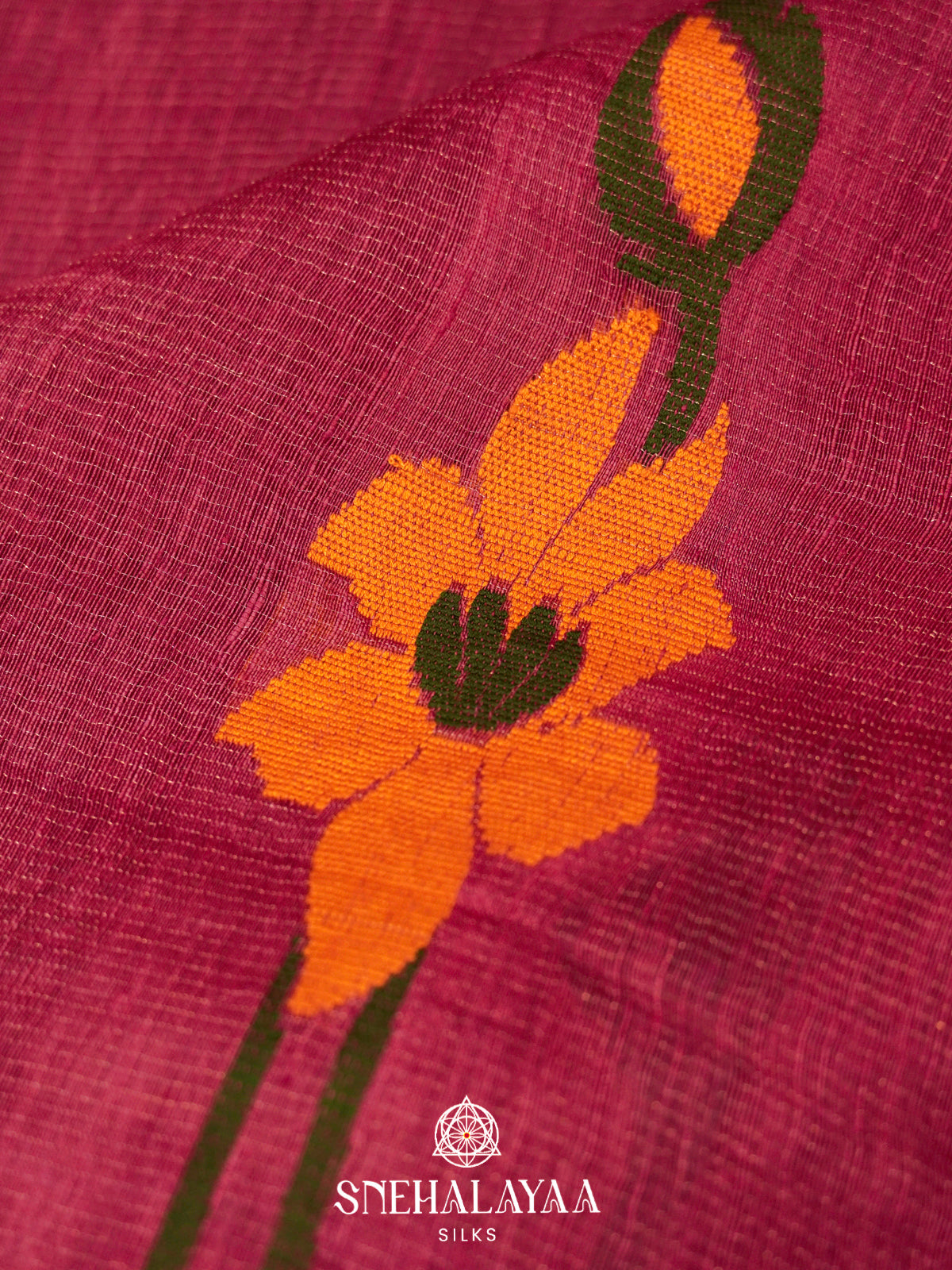 Pink Linen Saree