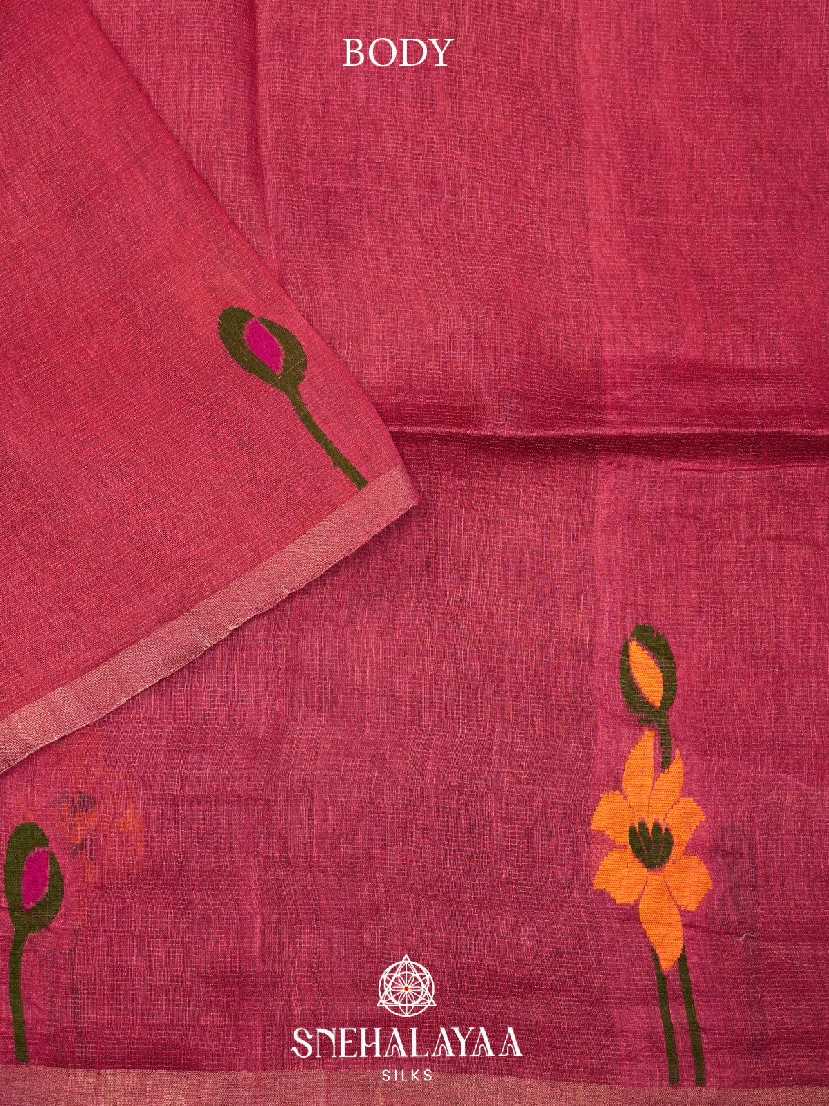 Pink Linen Saree