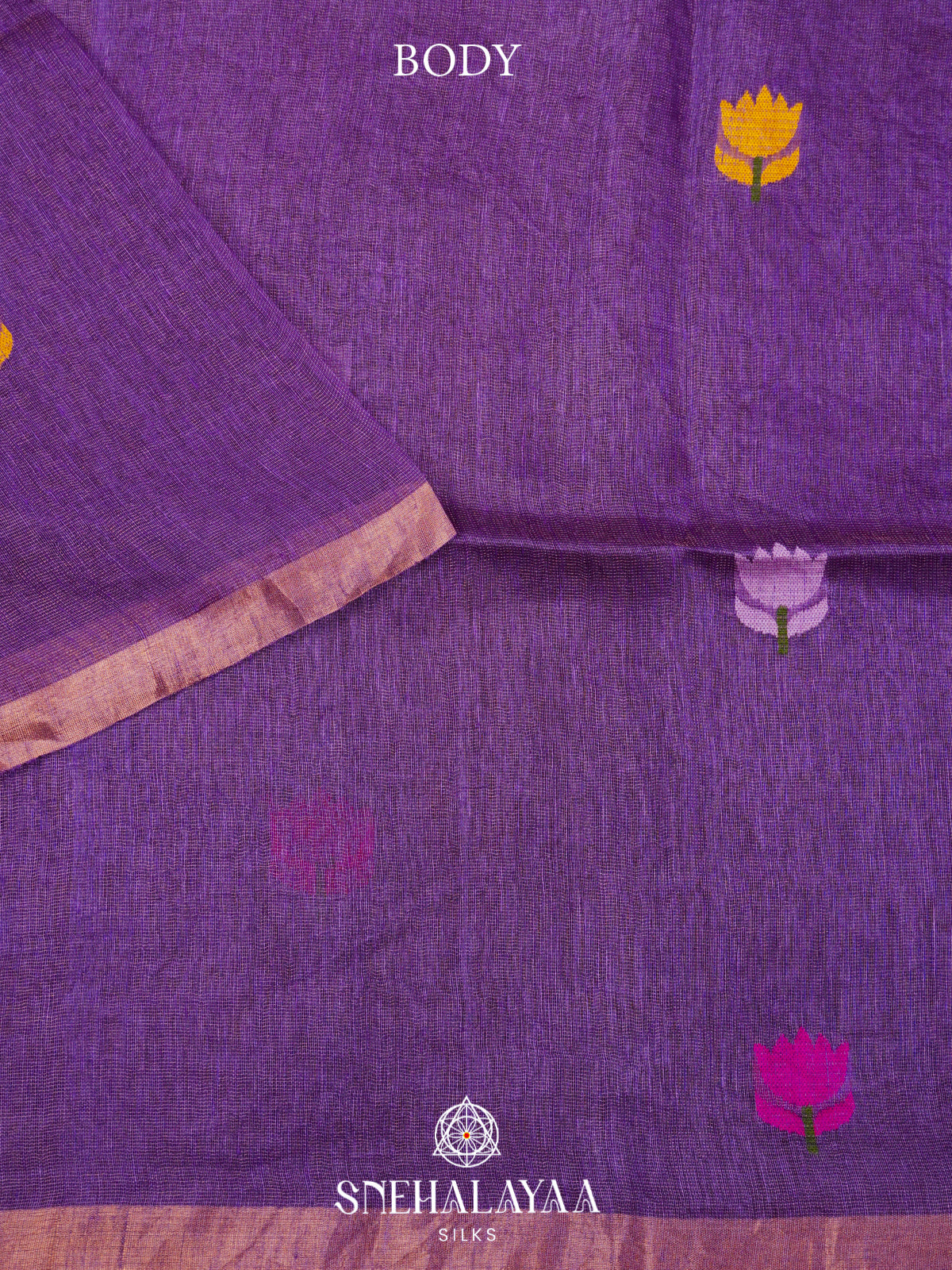 Royal Purple Linen Saree