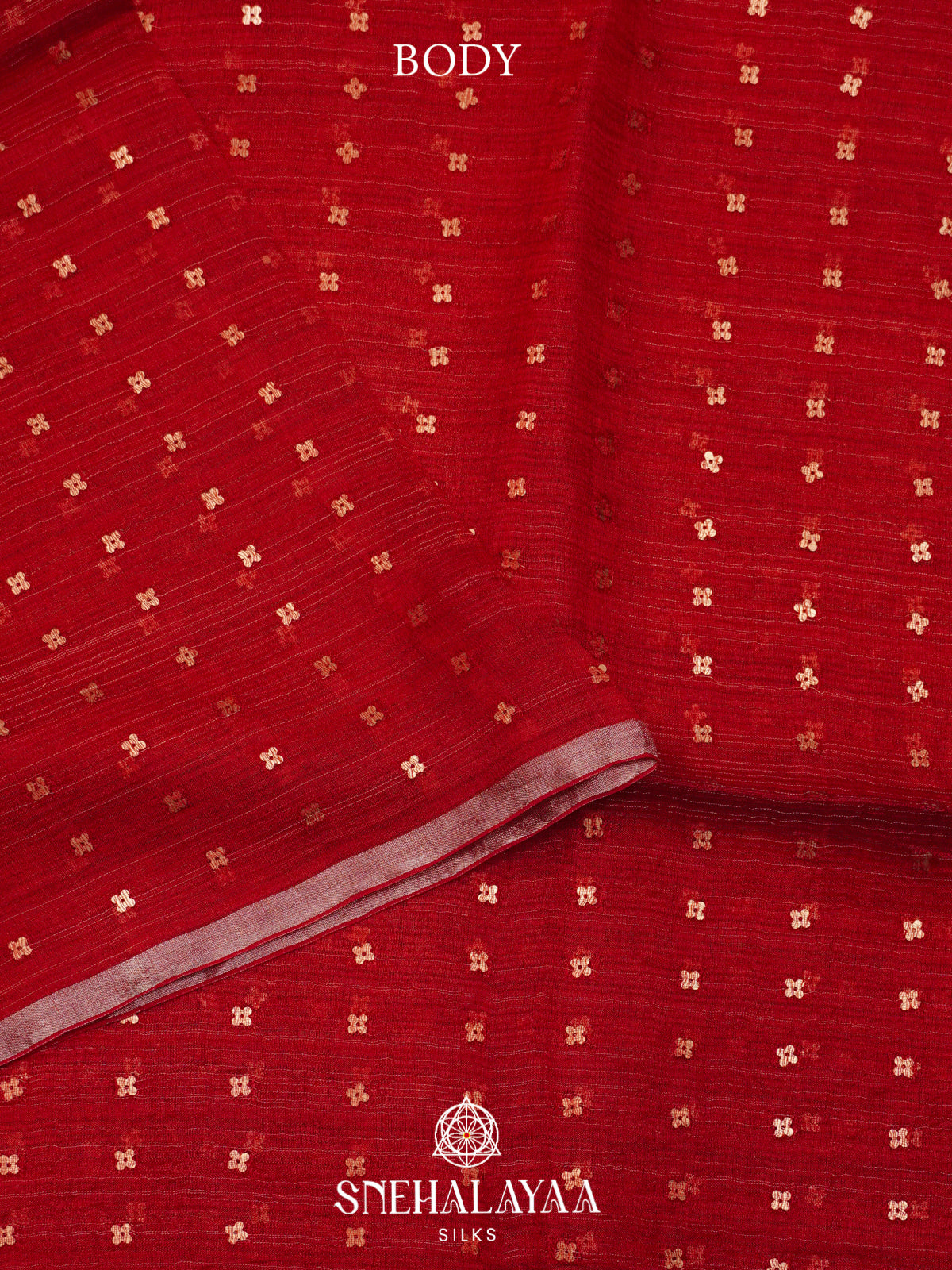 Ruby Red Kora Silk Saree