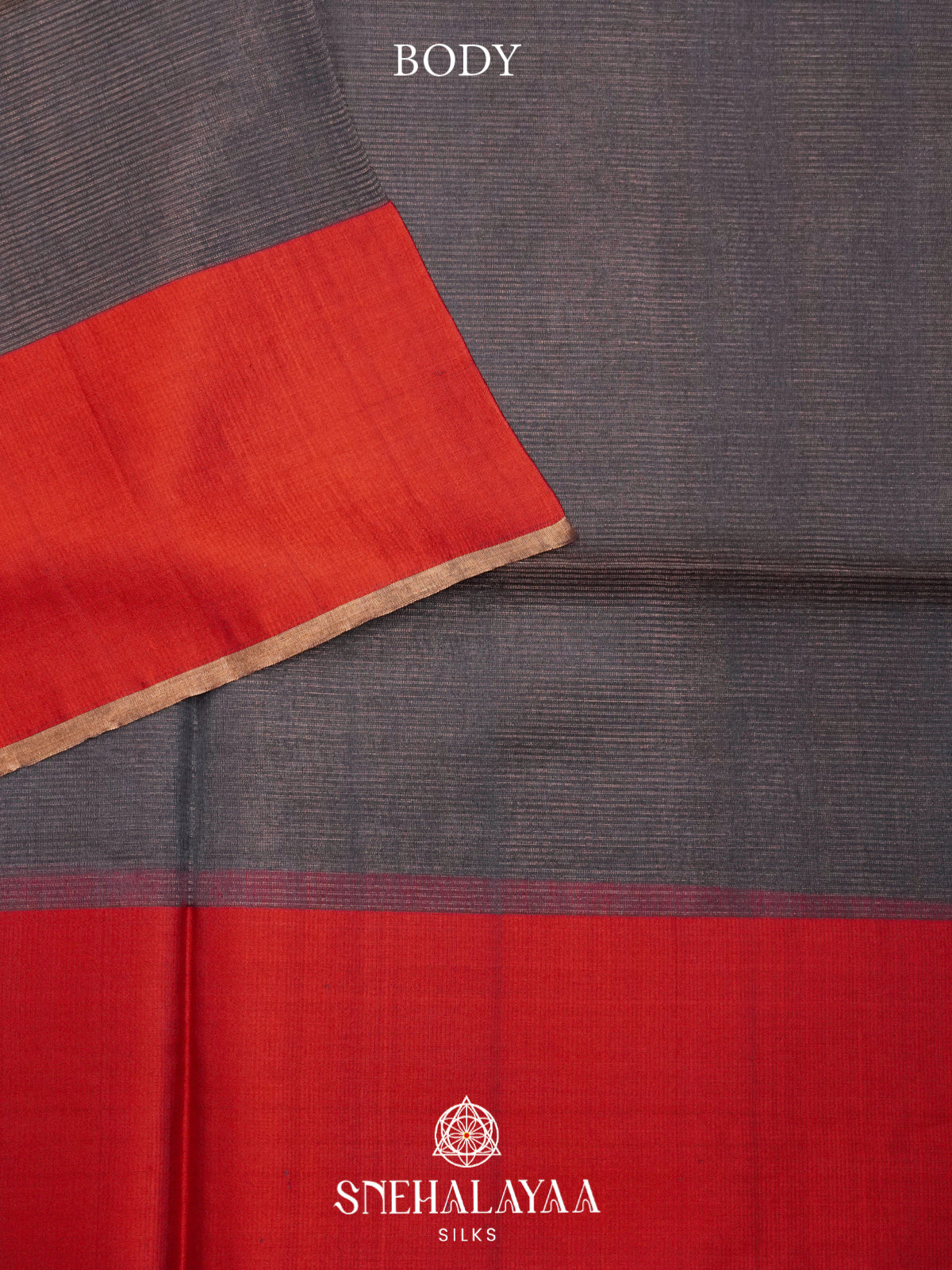 Grey Kora Silk Saree