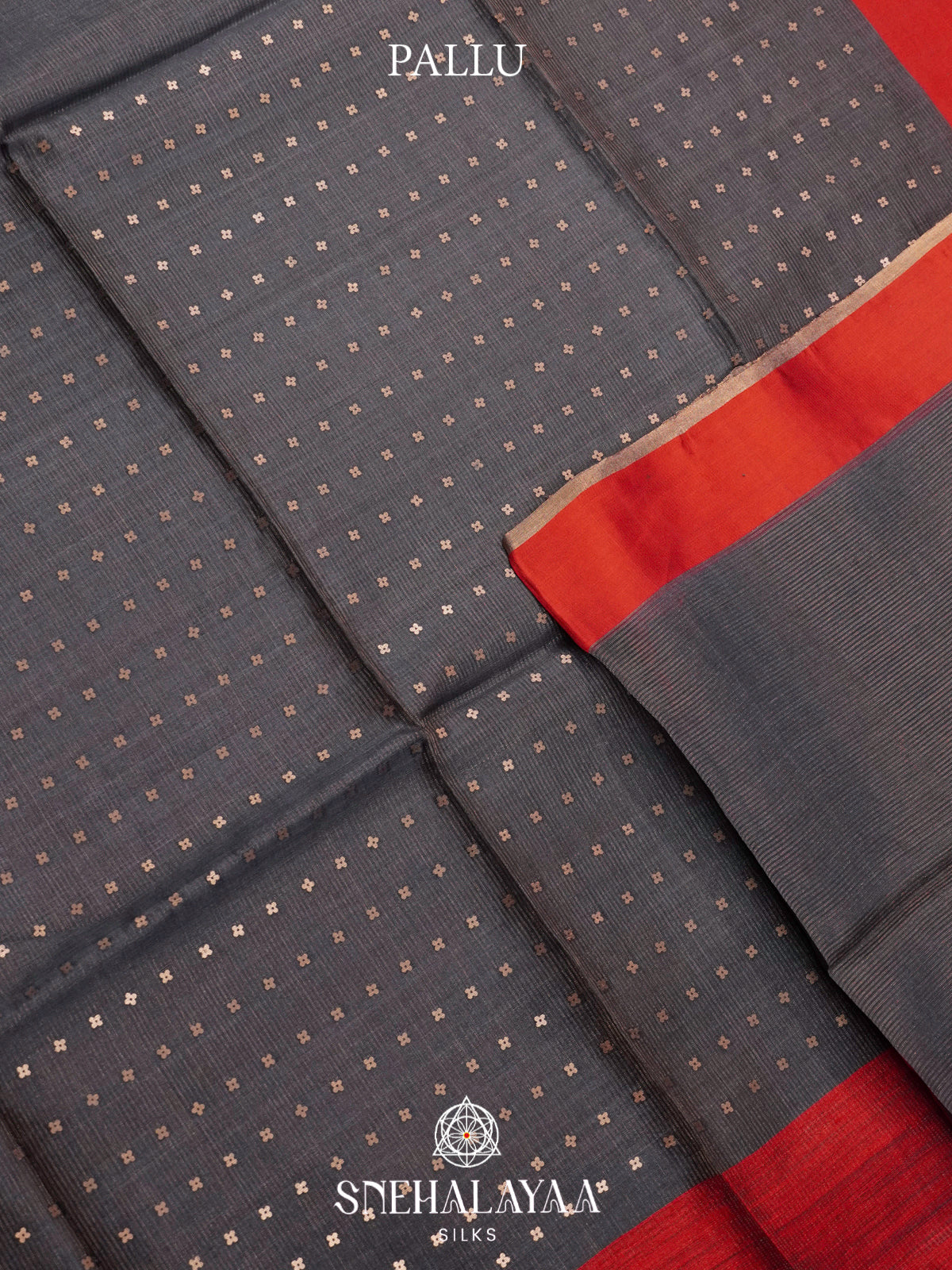 Grey Kora Silk Saree