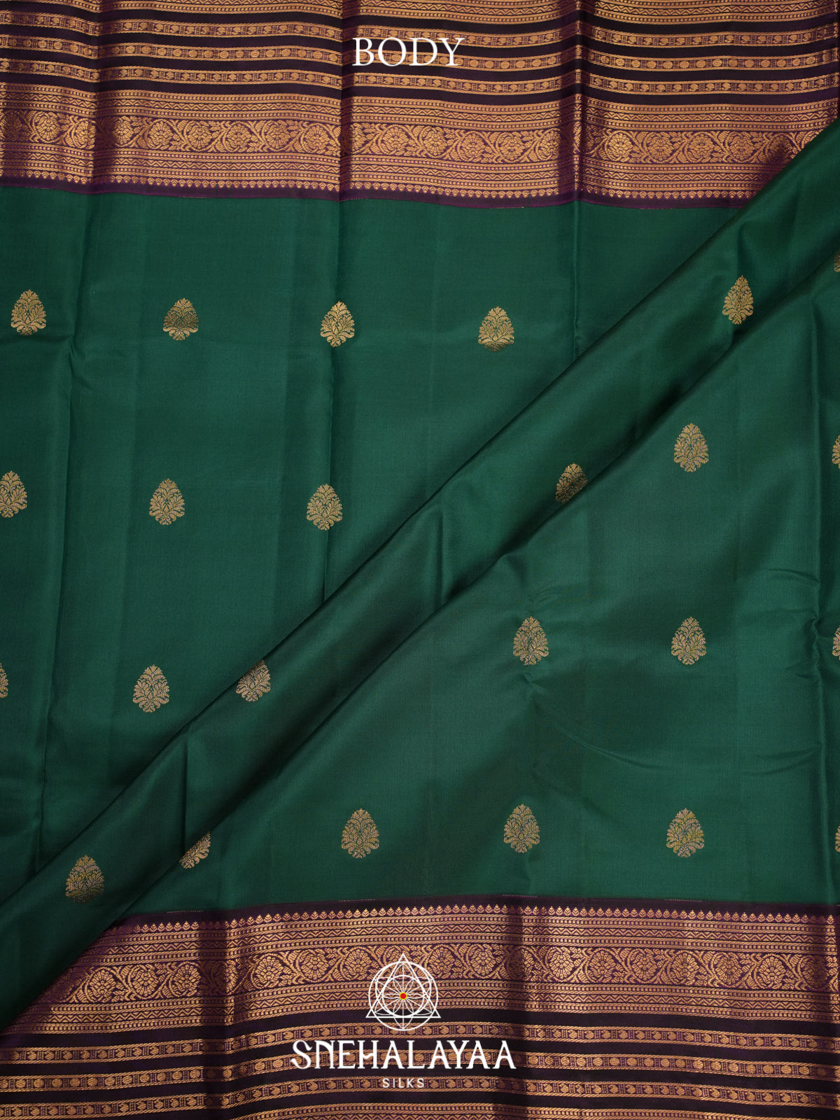 Bottle Green Kanjivaram Silk Saree
