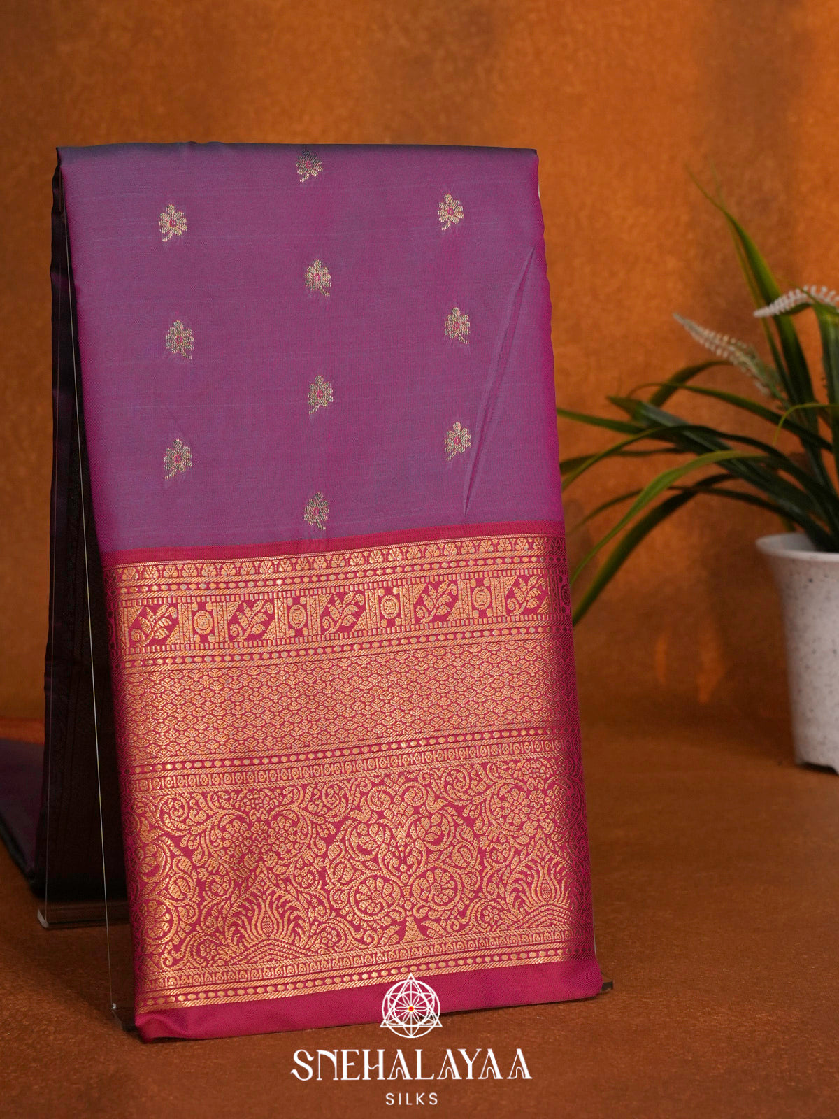 Magenta  Art Silk Saree