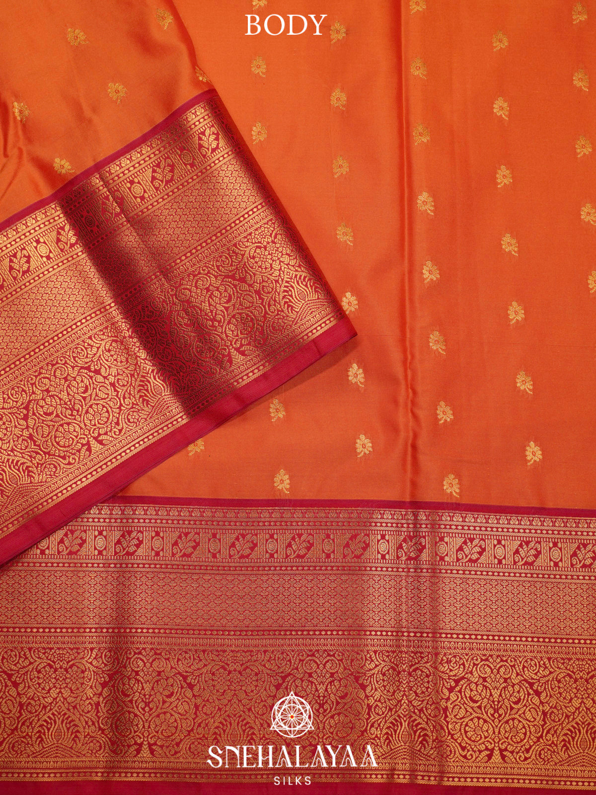 Orange  Art Silk Saree