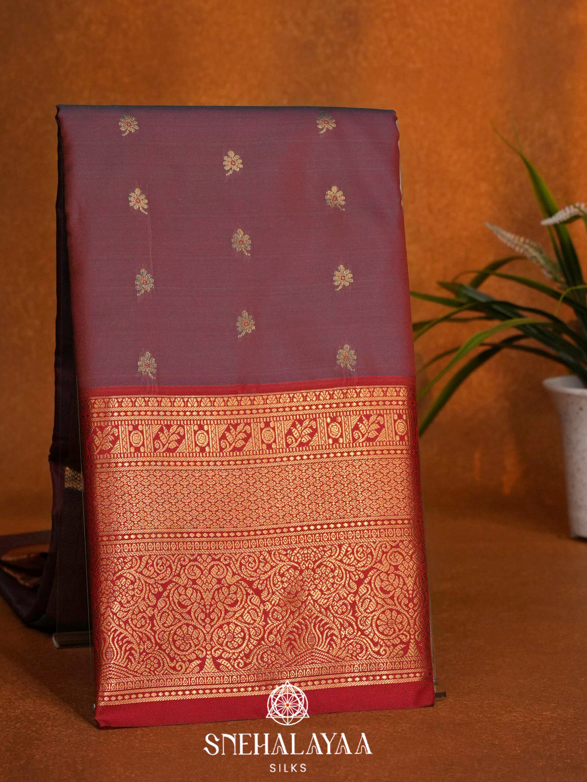 Maroon  Art Silk Saree