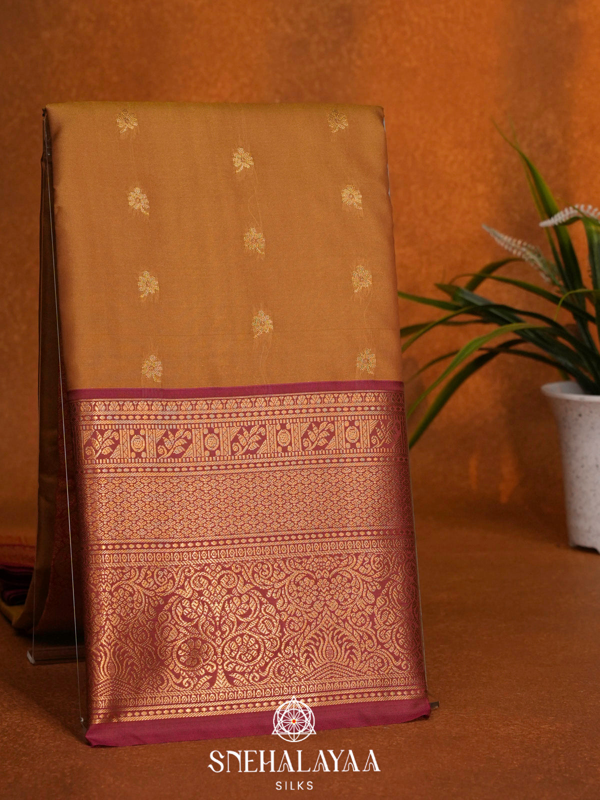 Mustard Yellow  Art Silk Saree