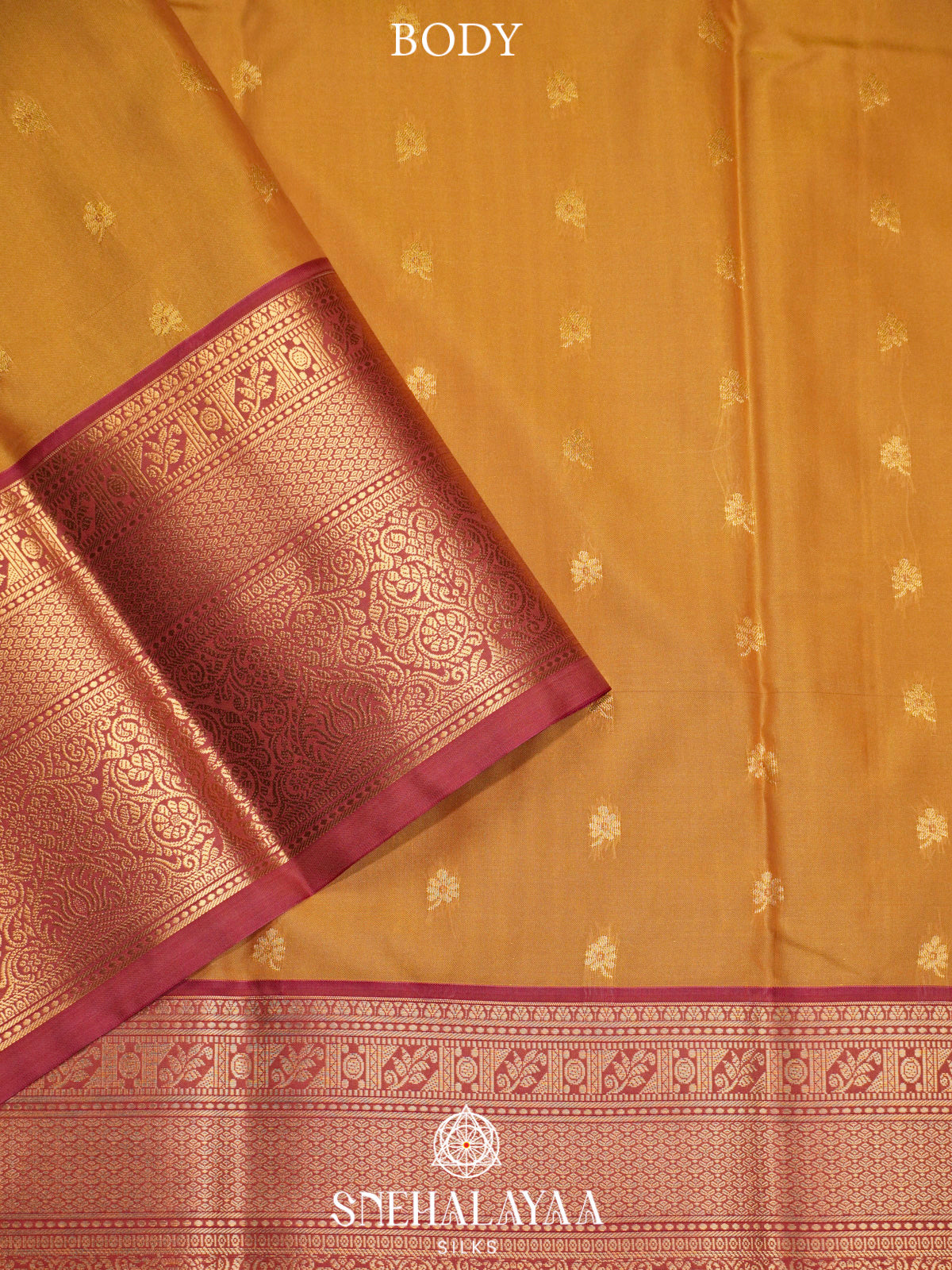Mustard Yellow  Art Silk Saree