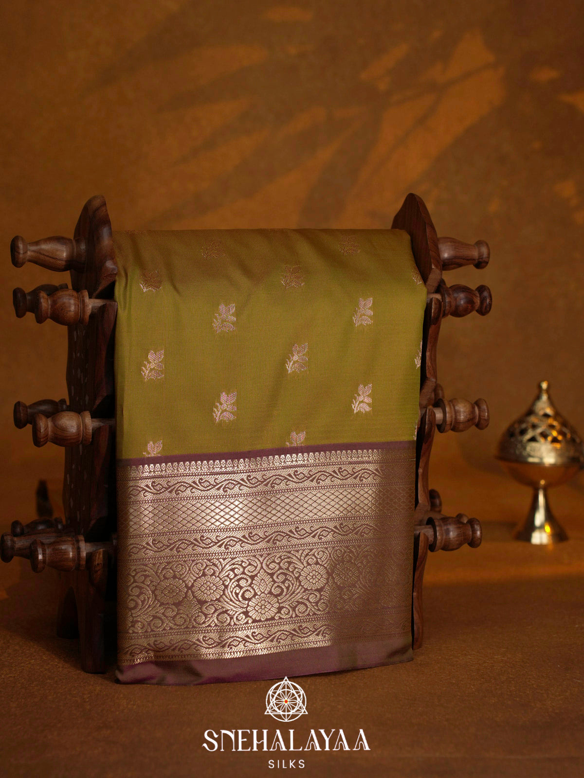 Olive Green  Art Silk Saree