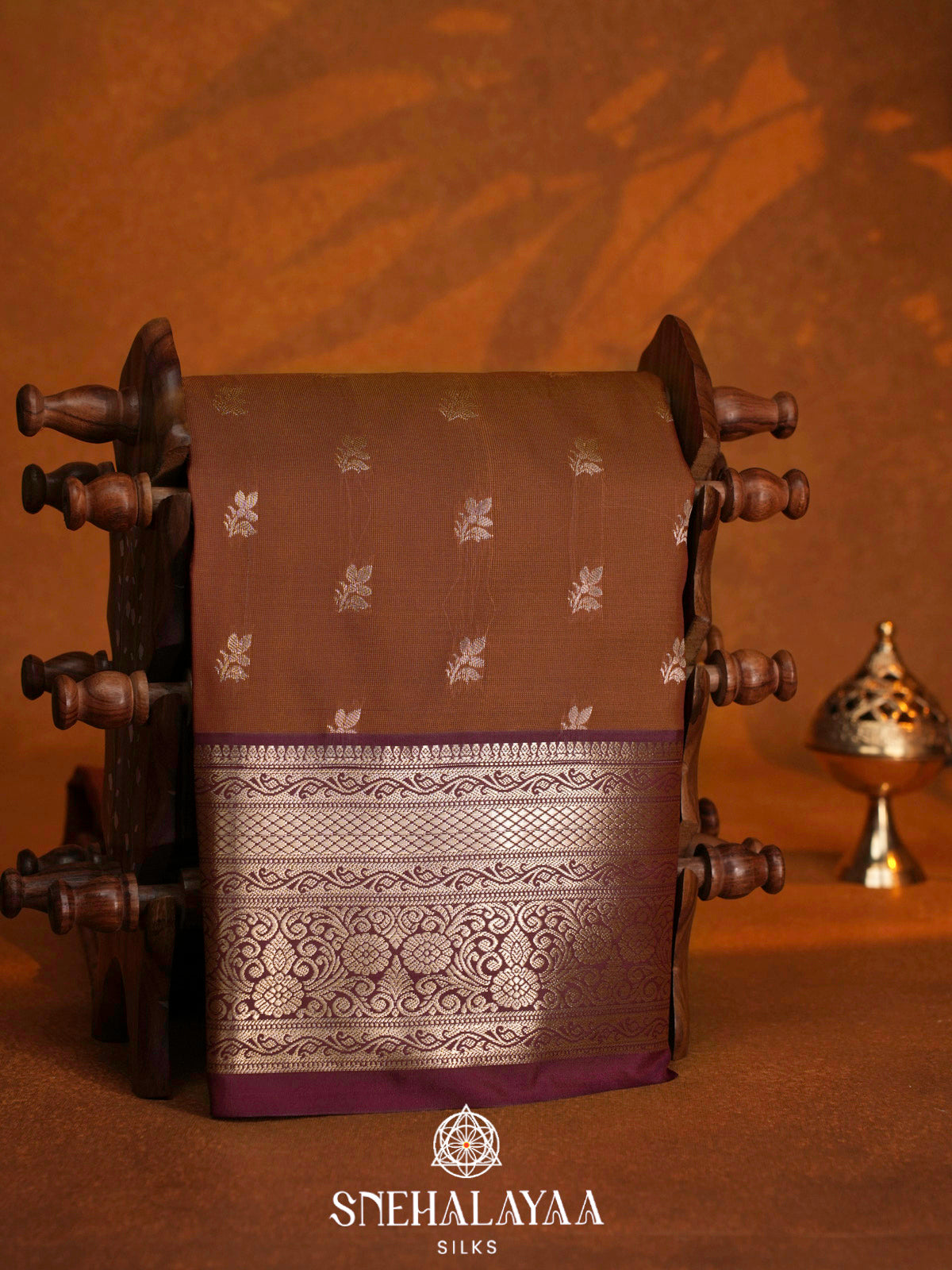 Brown  Art Silk Saree