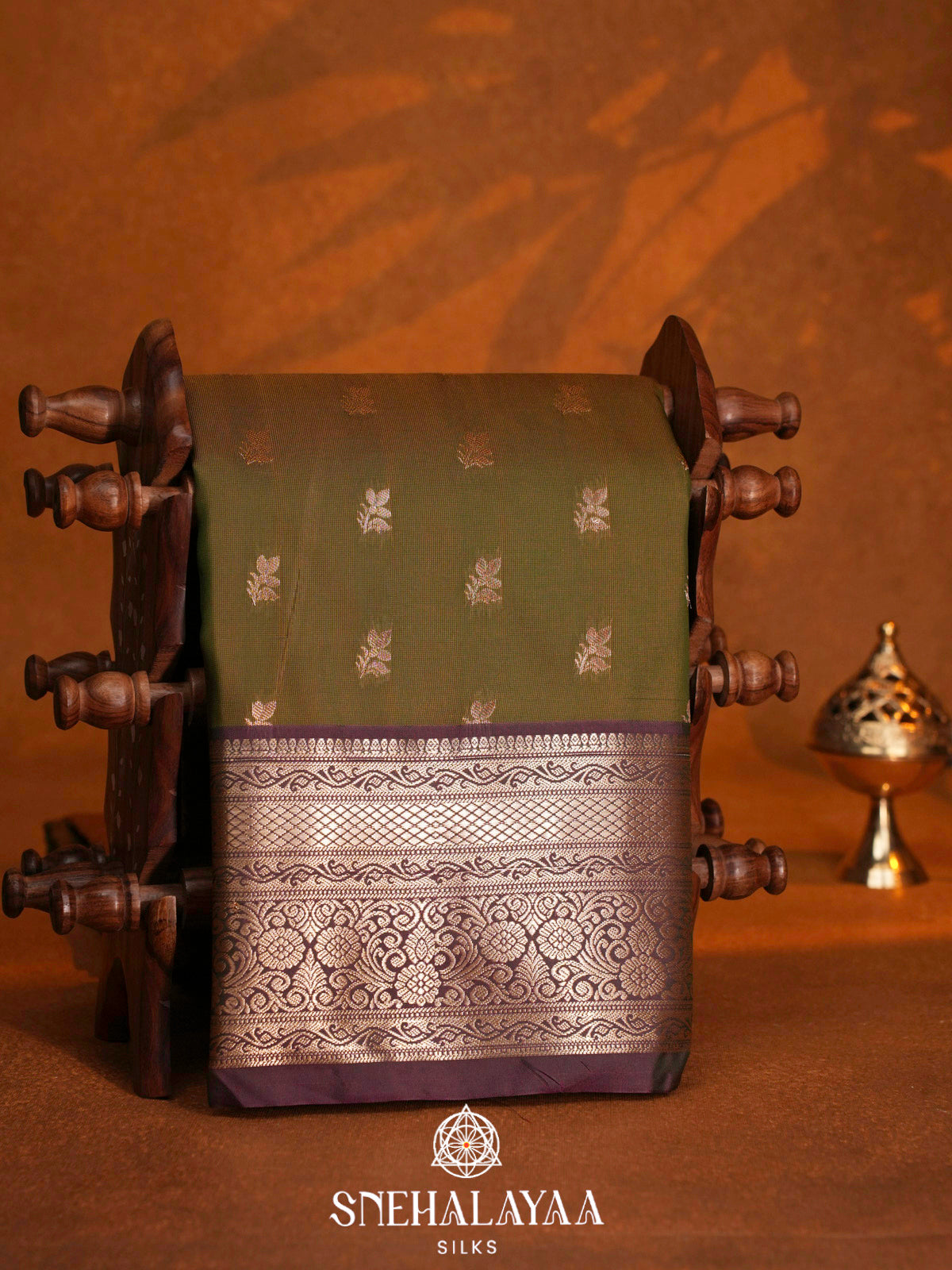 Olive Green  Art Silk Saree