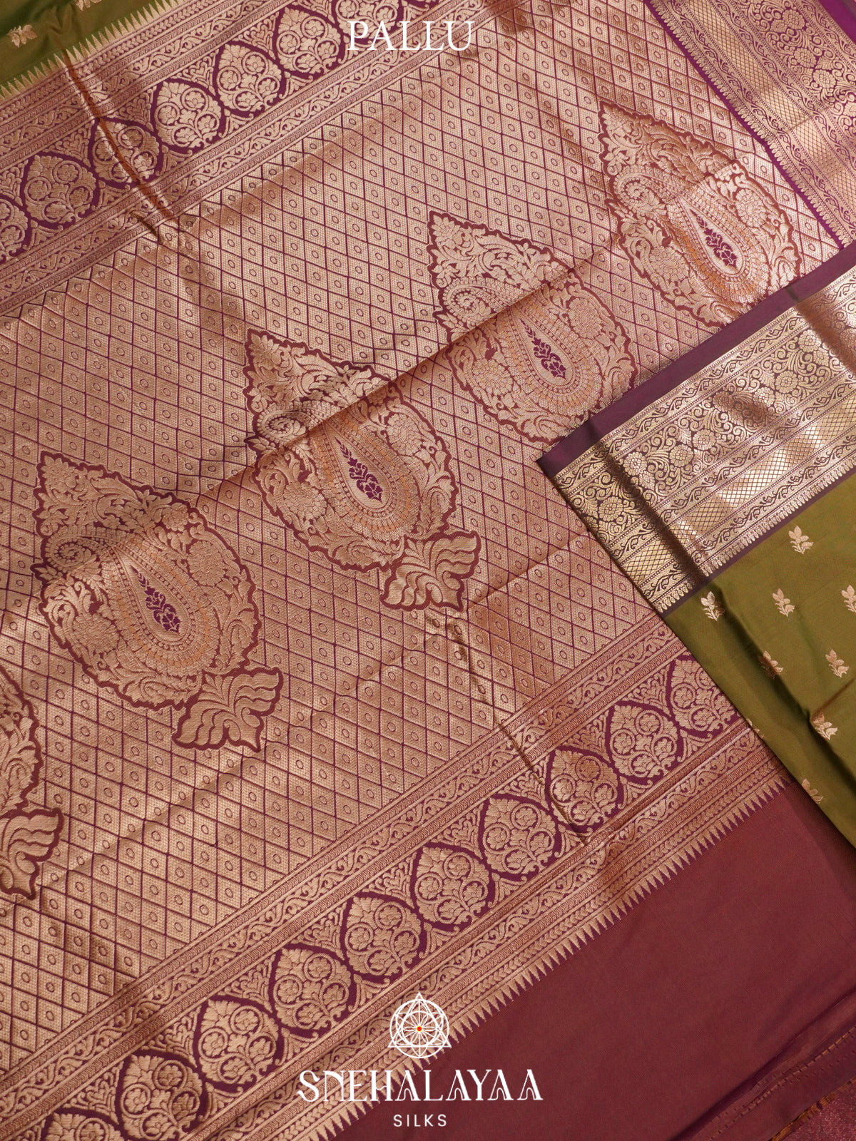 Olive Green  Art Silk Saree