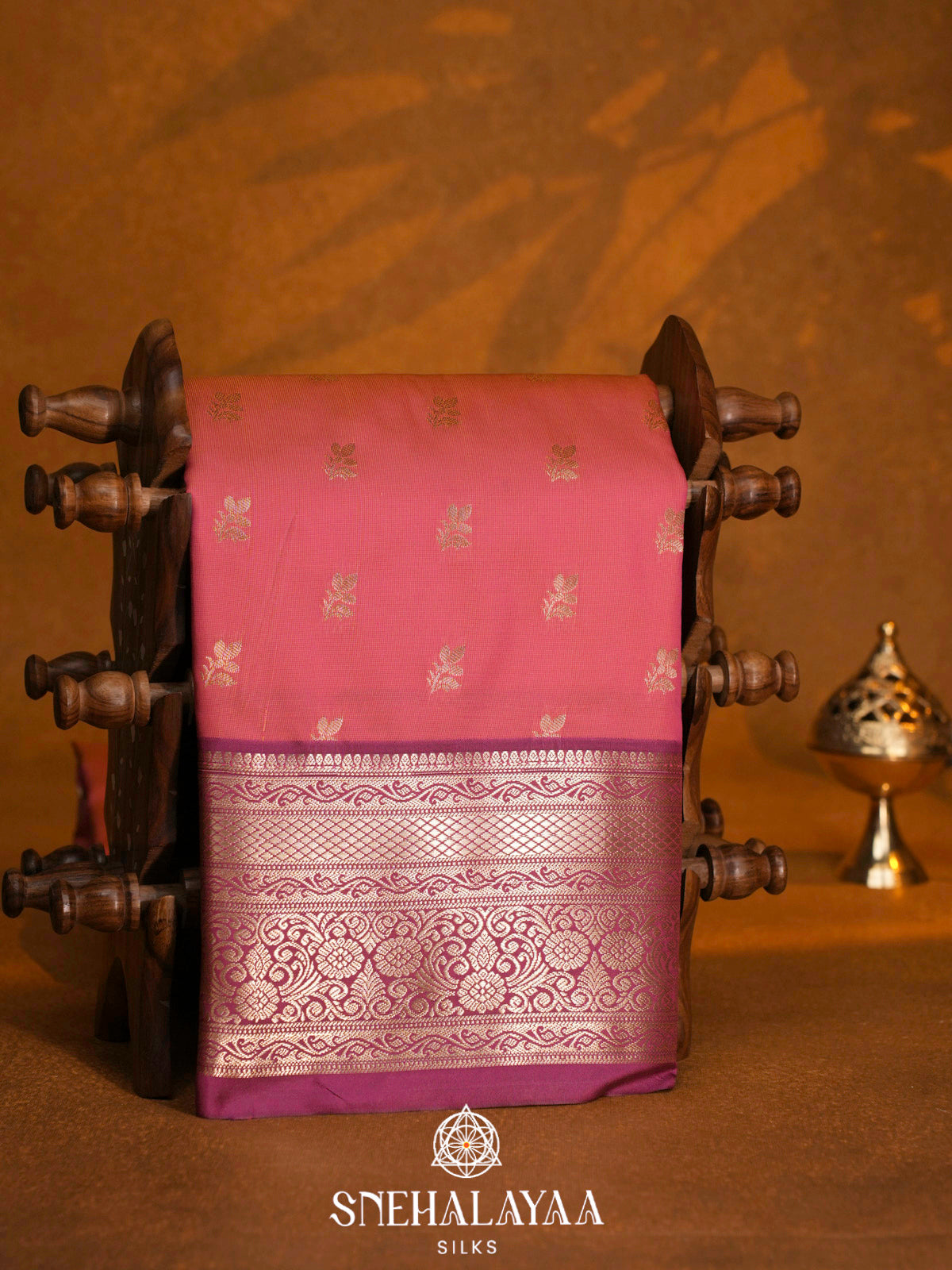 Coral Peach  Art Silk Saree