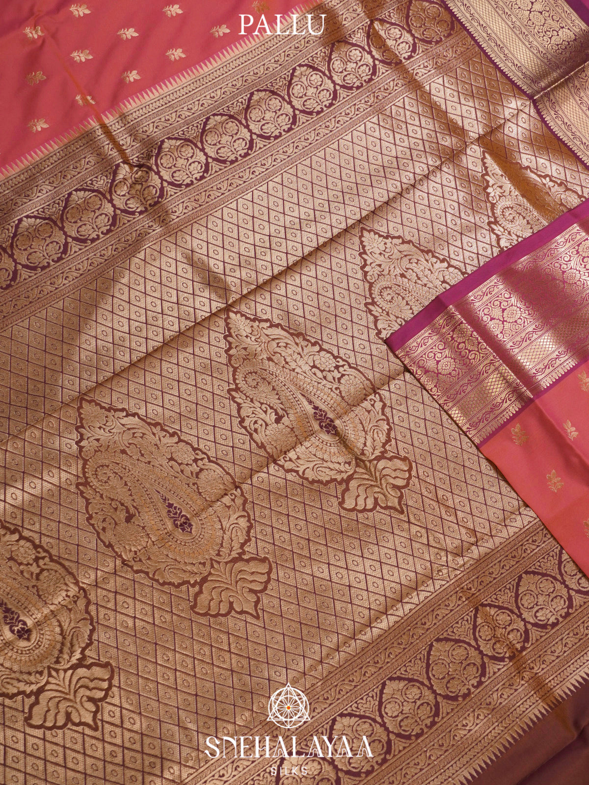 Coral Peach  Art Silk Saree