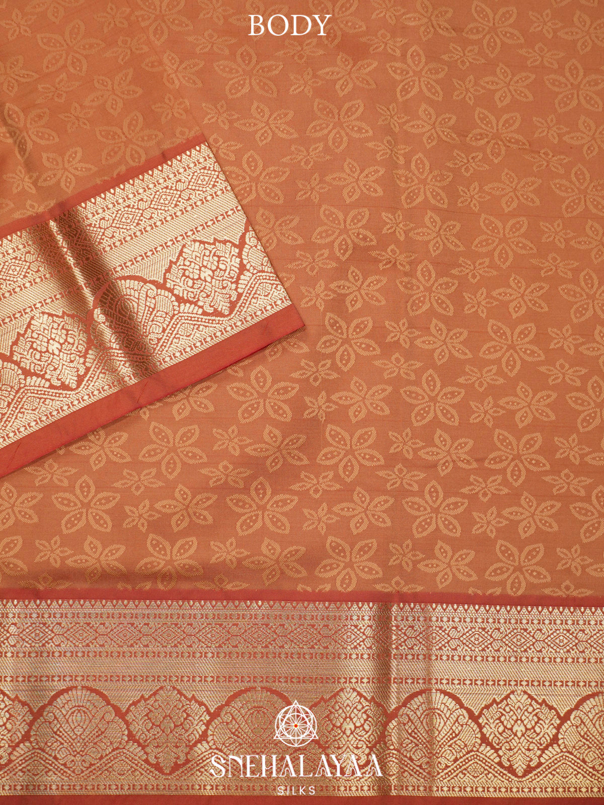 Orange  Art Silk Saree