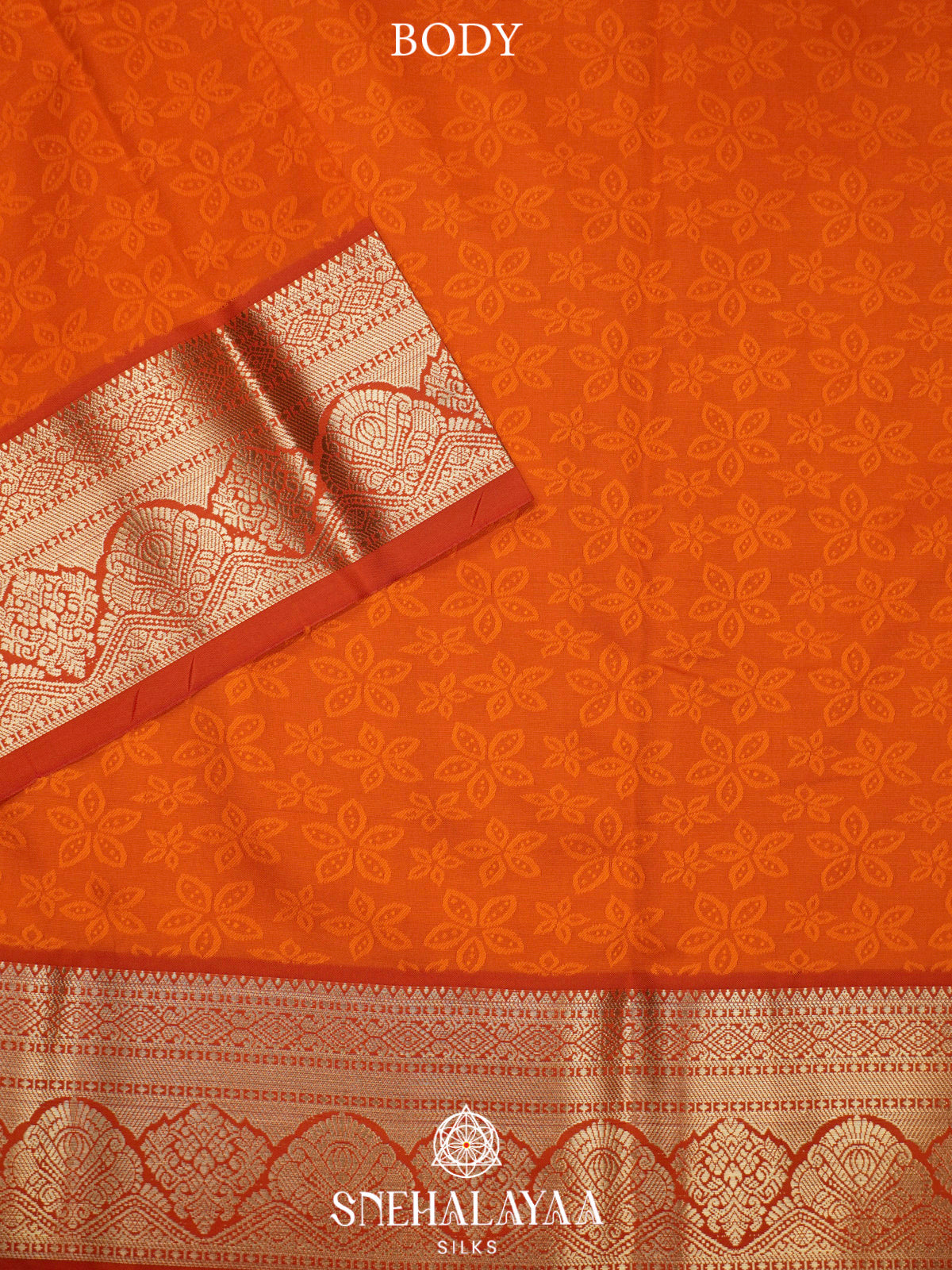 Rust Orange  Art Silk Saree
