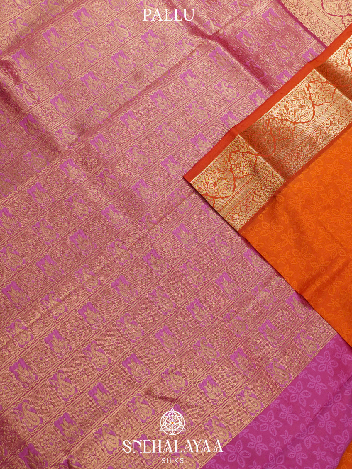 Rust Orange  Art Silk Saree