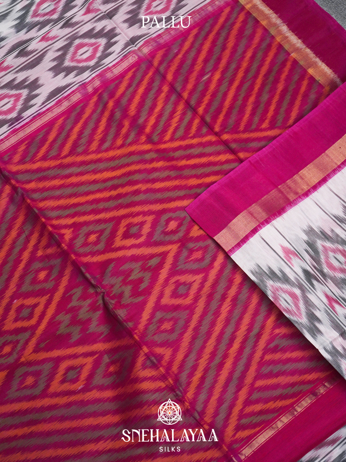 Off White  Ikkat Silk Cotton Saree